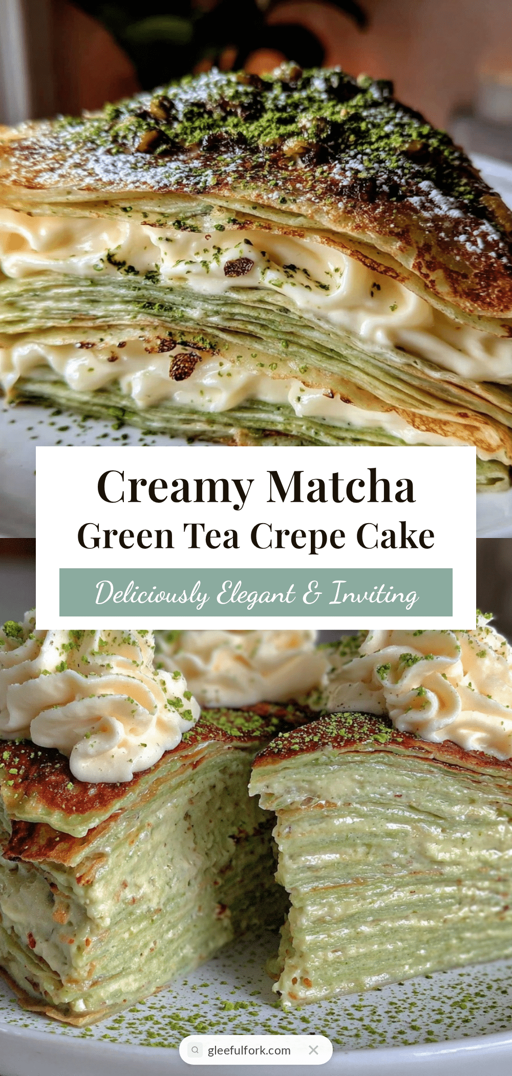creamy matcha green tea crepe cake recipe