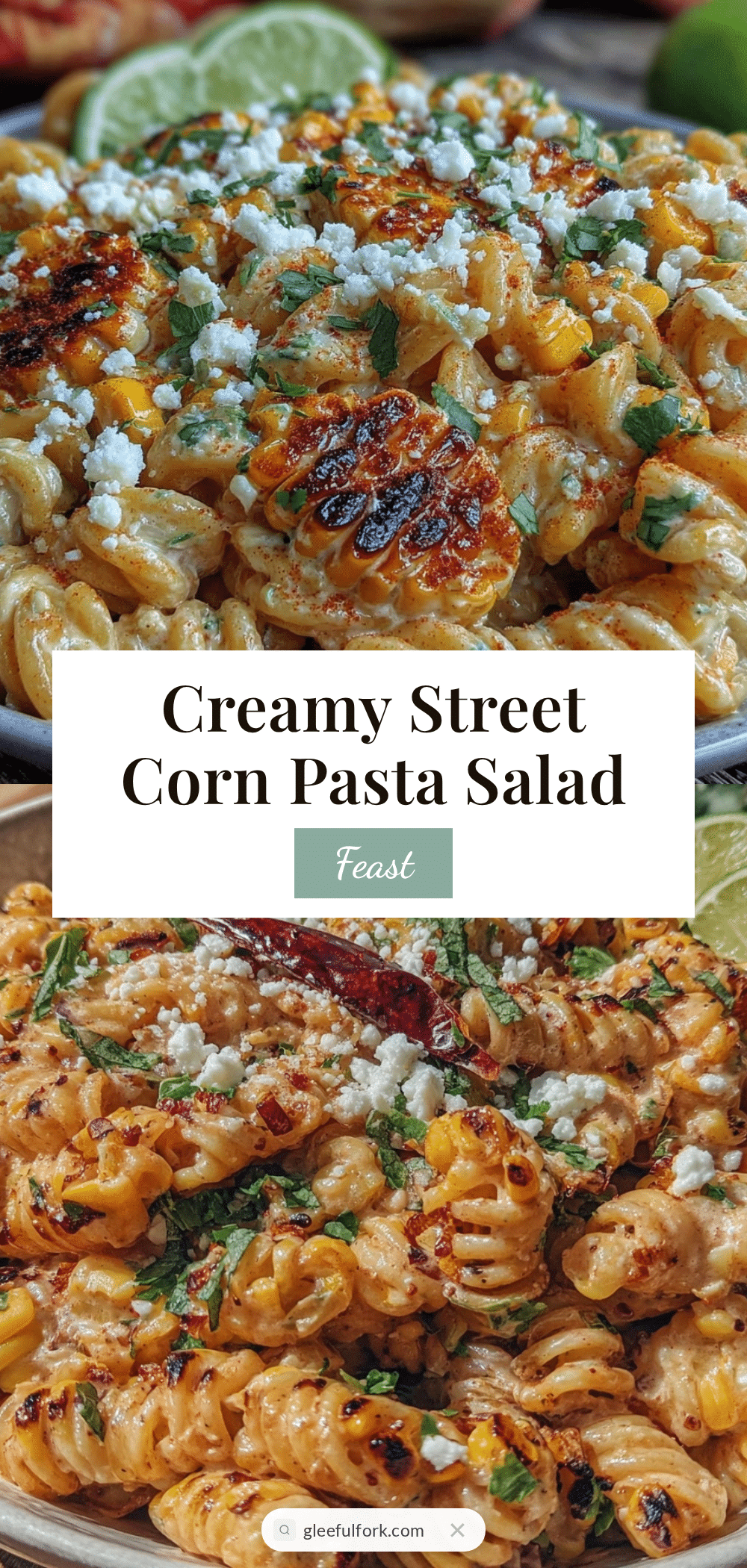 creamy street corn pasta salad recipe