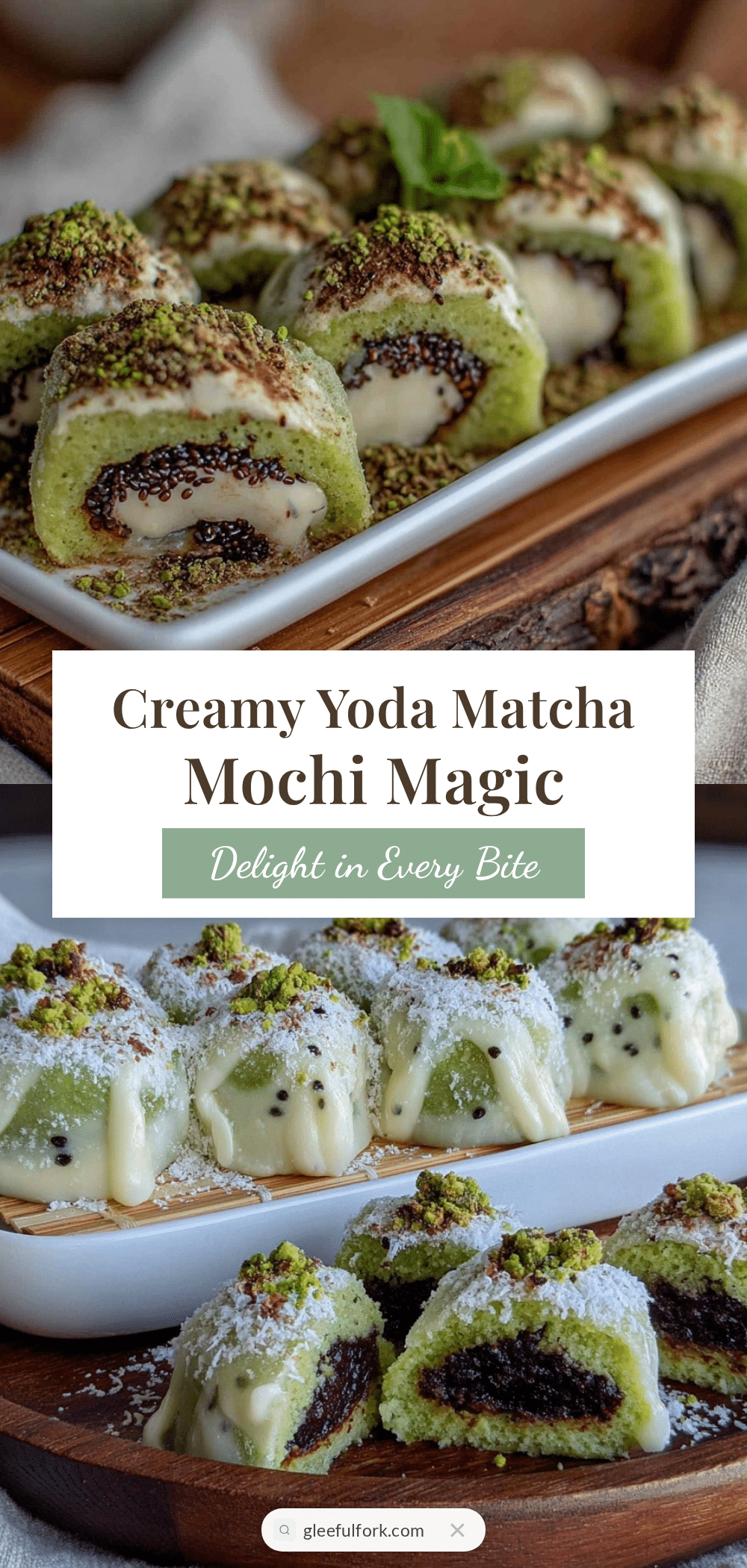 creamy Yoda matcha white chocolate mochi recipe