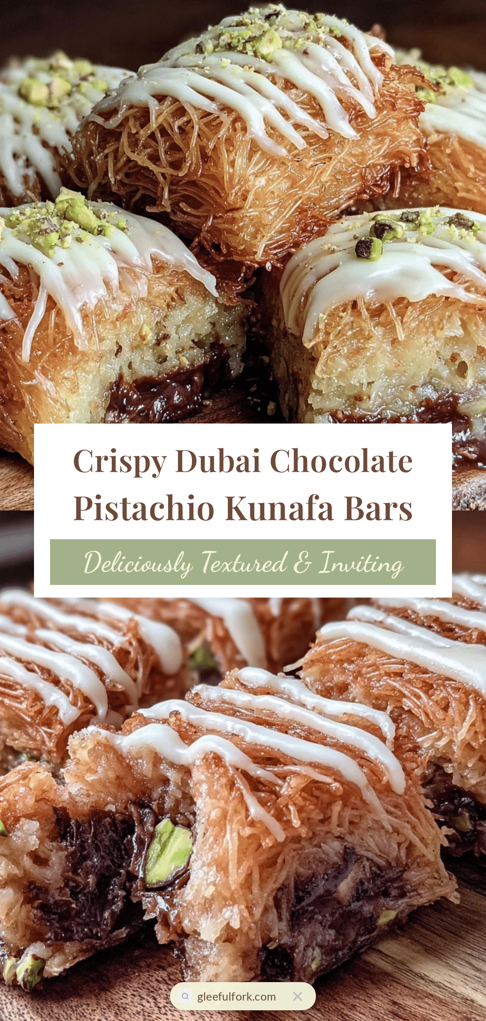 crispy dubai chocolate pistachio kunafa bars recipe