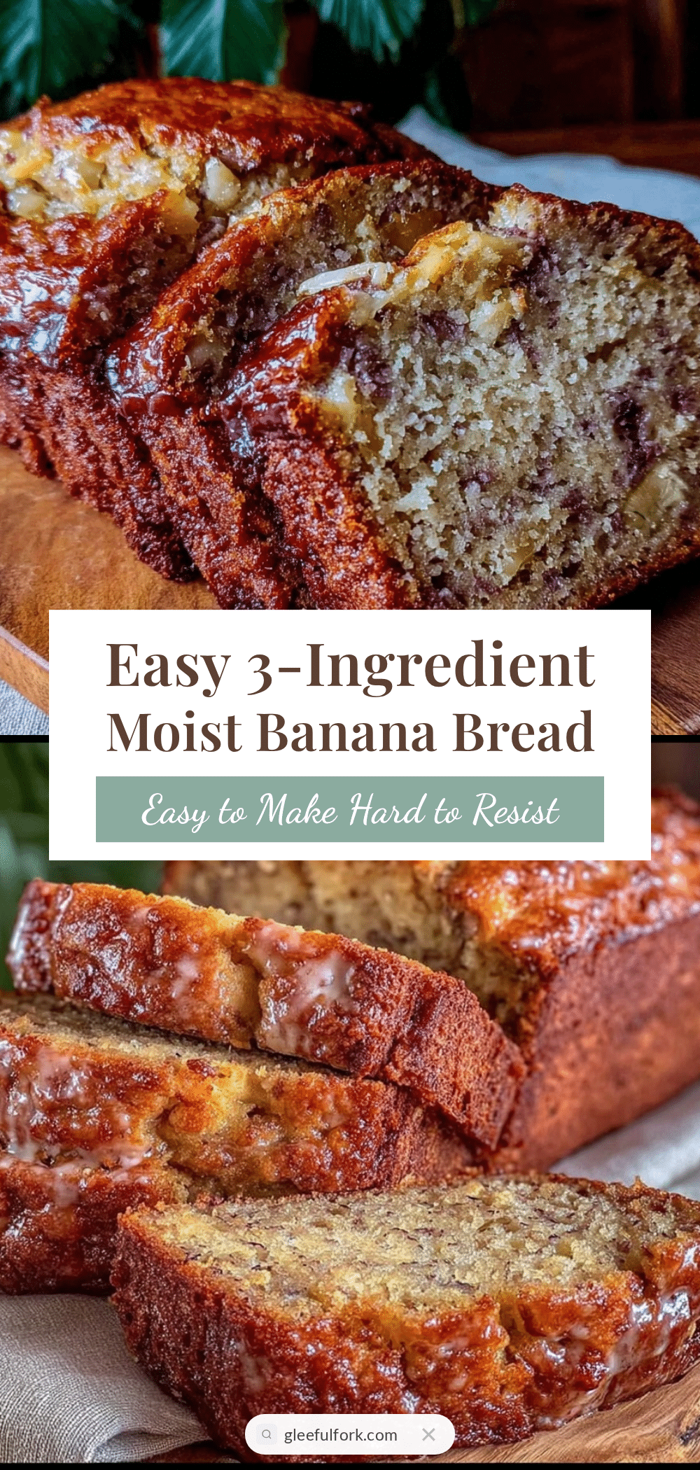 easy 3-ingredient banana bread recipe