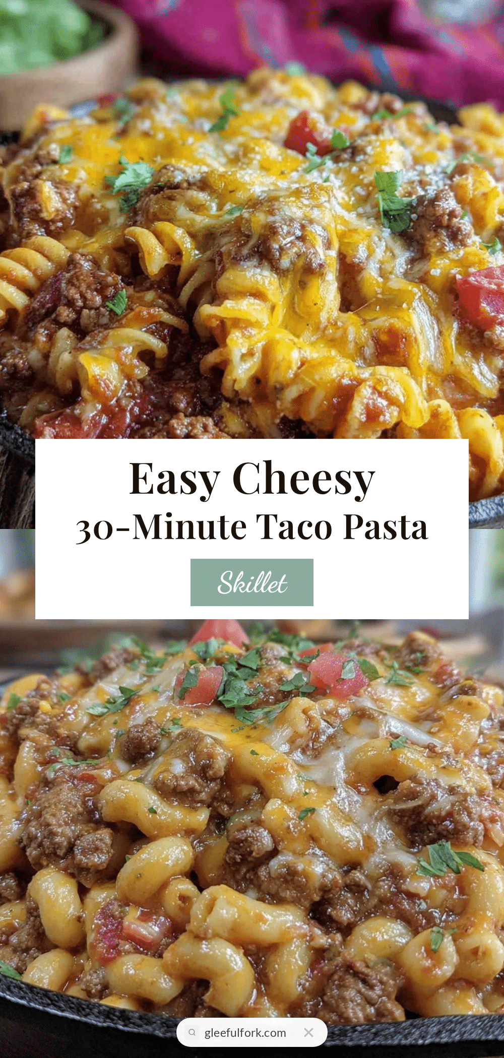 easy cheesy taco pasta skillet recipe