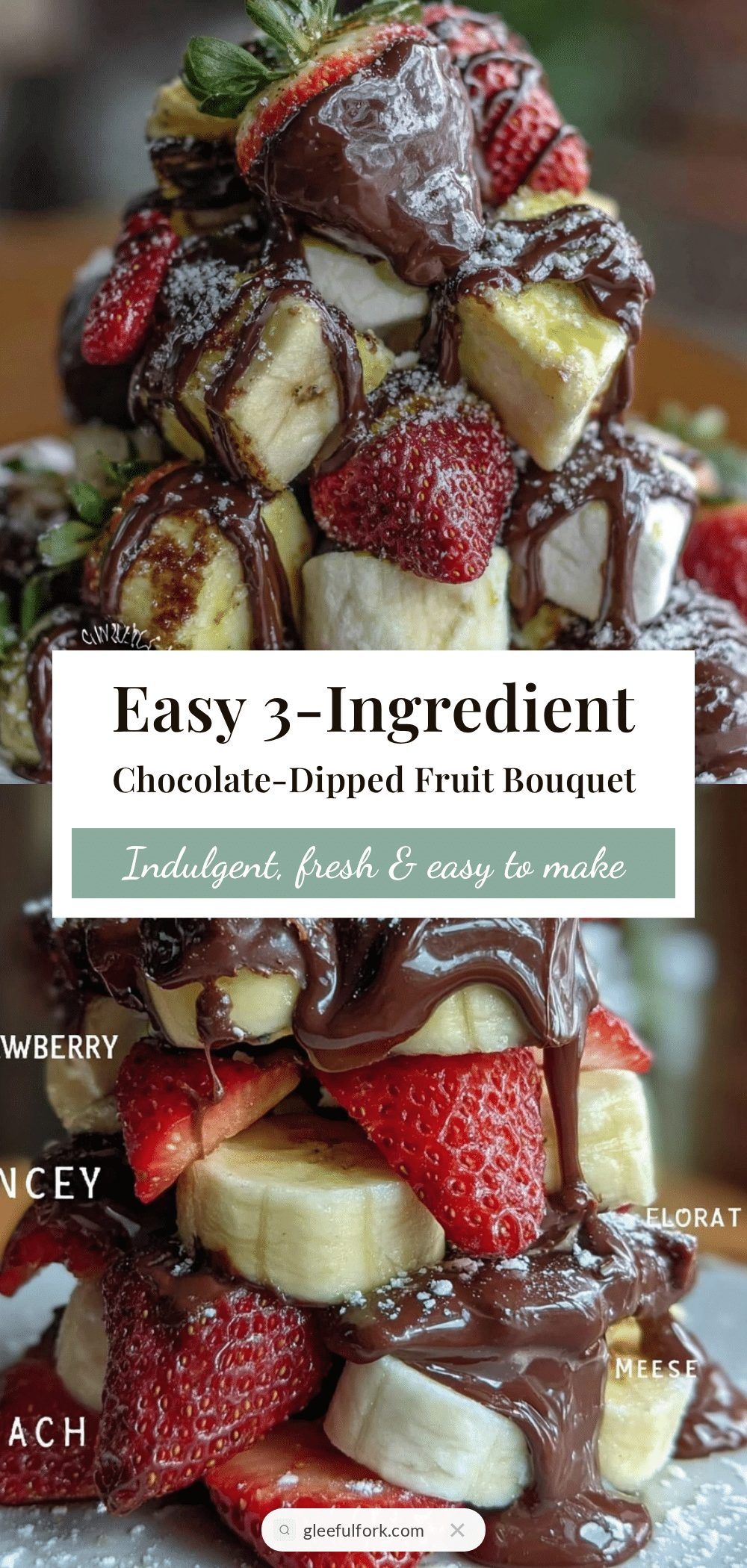 easy chocolate-dipped fruit tower bouquet recipe