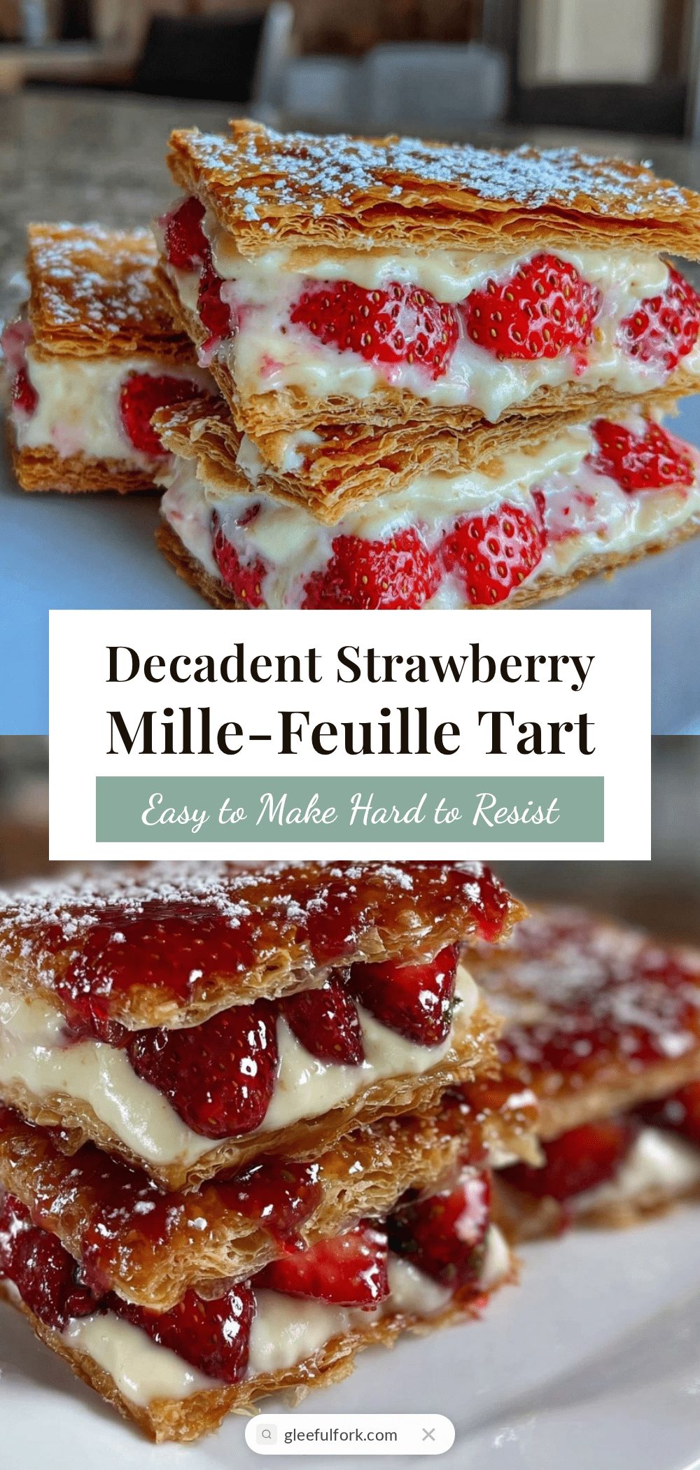 French mille-feuille strawberry tart recipe