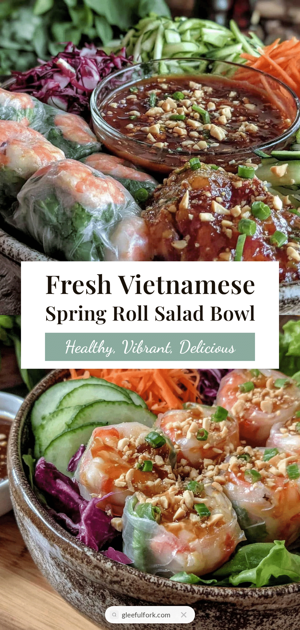 Fresh Vietnamese Spring Roll Salad Bowl recipe