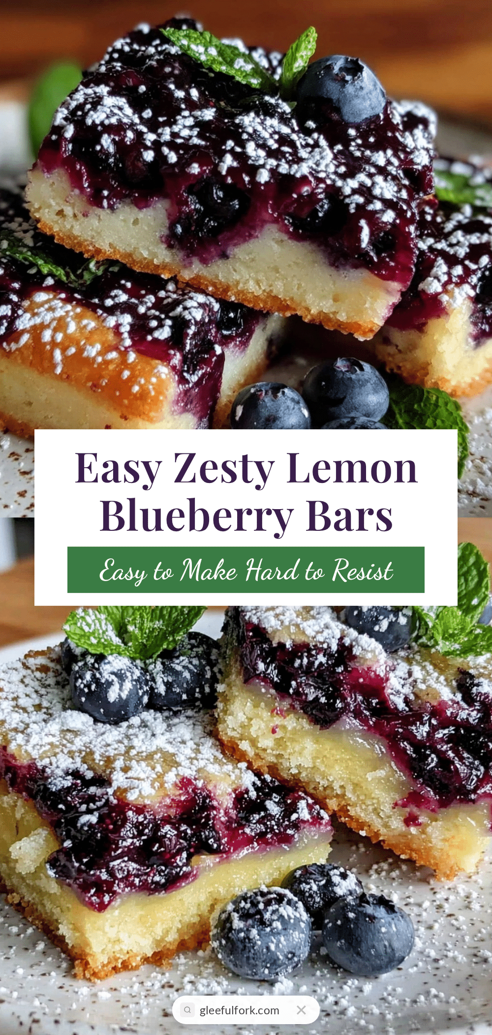 lemon blueberry bars for two recipe