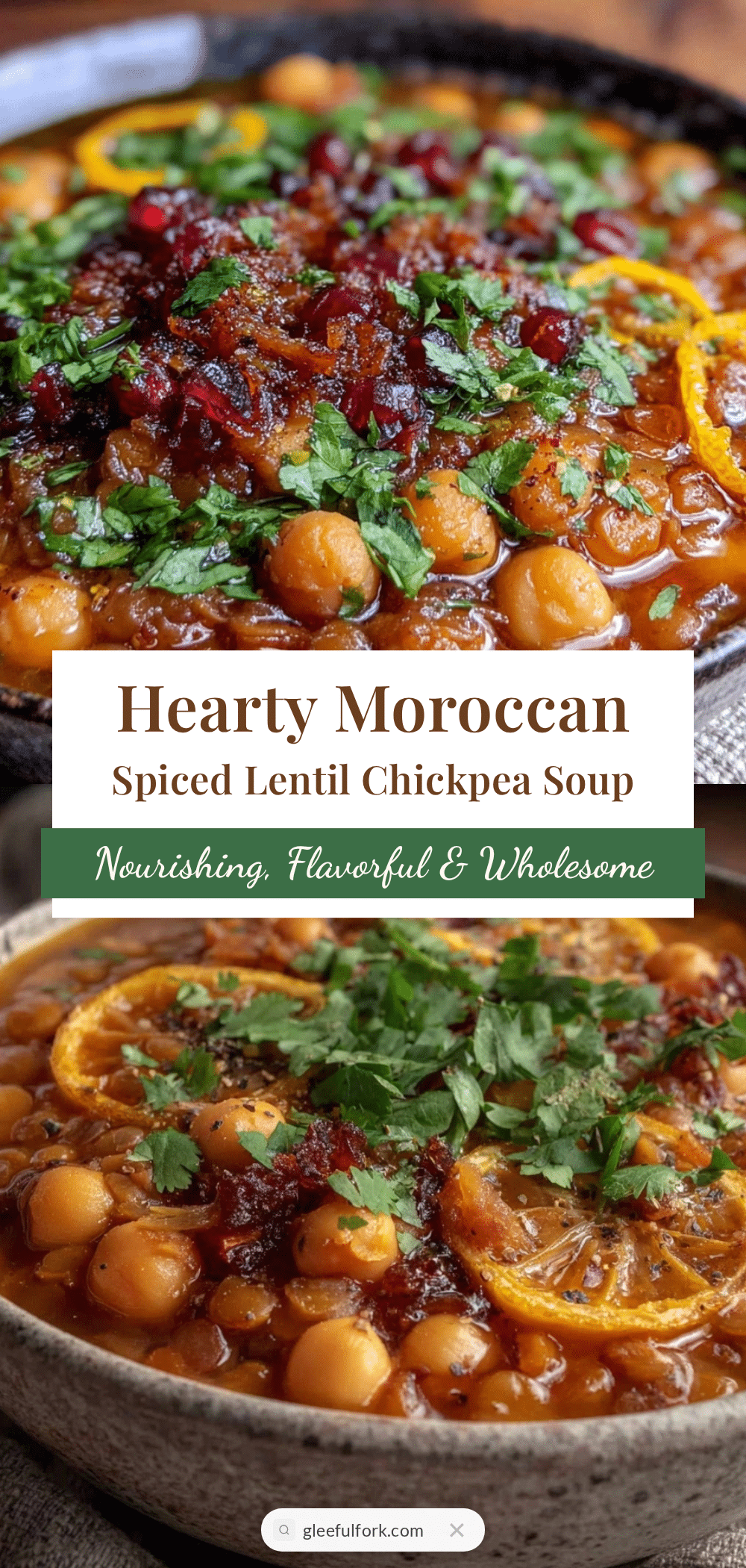 Moroccan Spiced Lentil and Chickpea Soup recipe