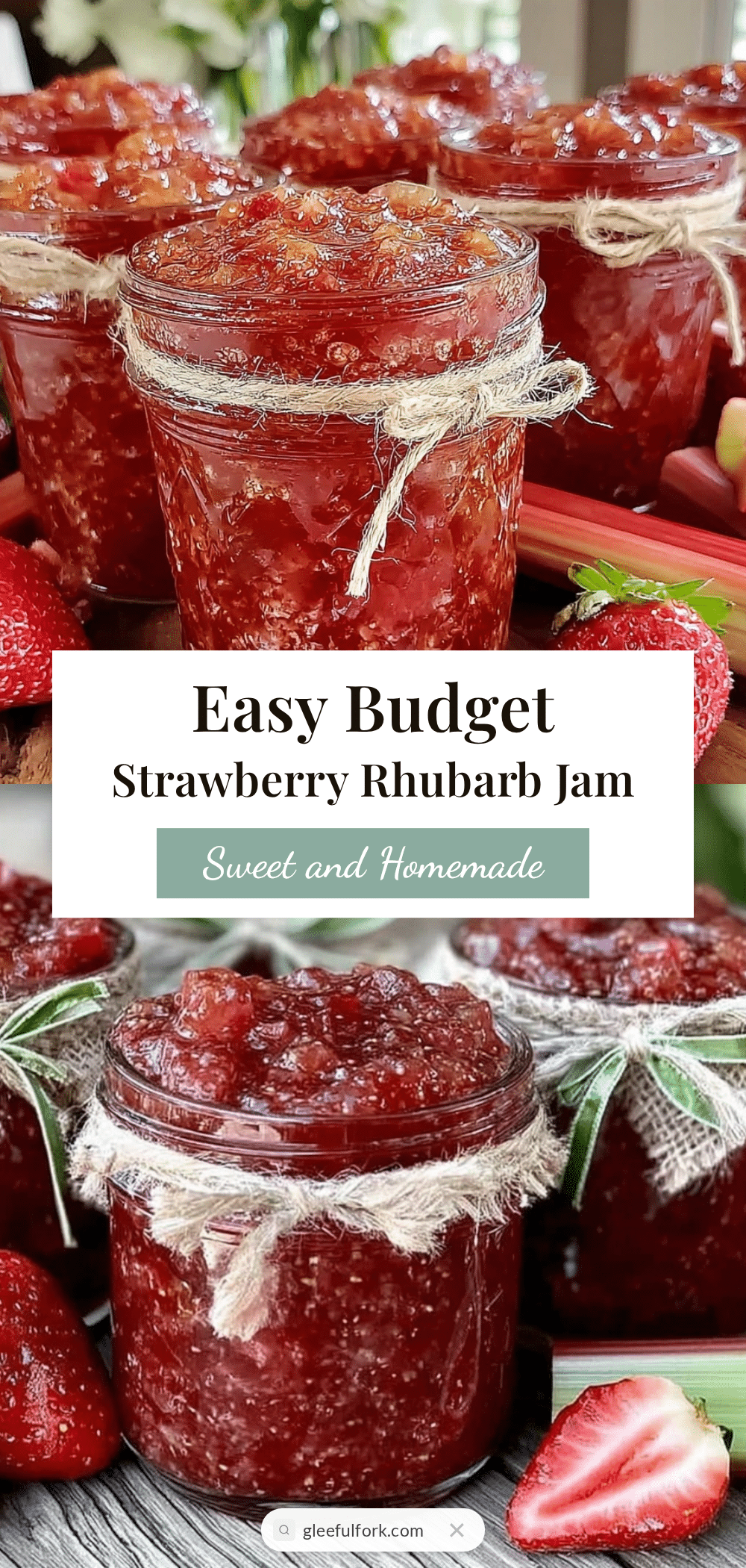easy budget strawberry rhubarb jam recipe