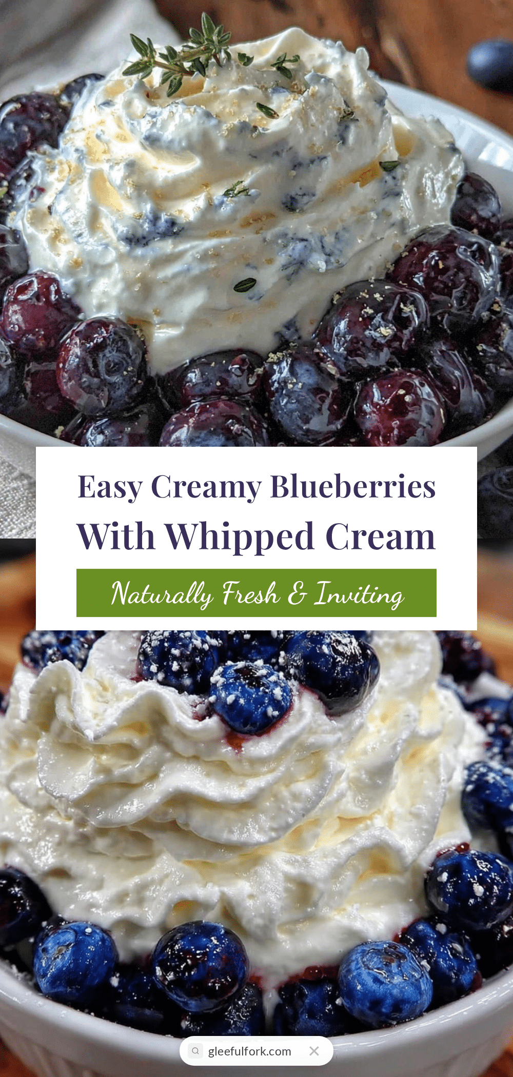 Easy Creamy Blueberries with Whipped Cream recipe