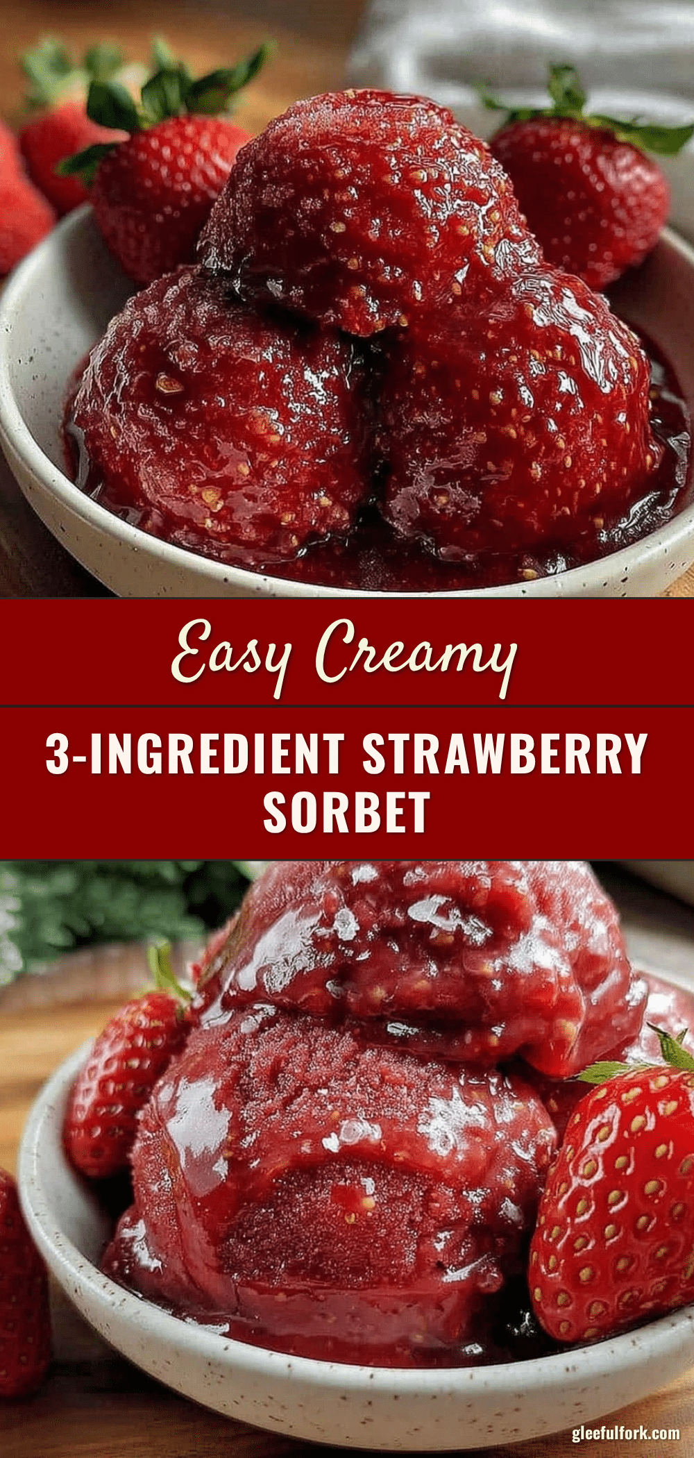 easy creamy strawberry sorbet recipe