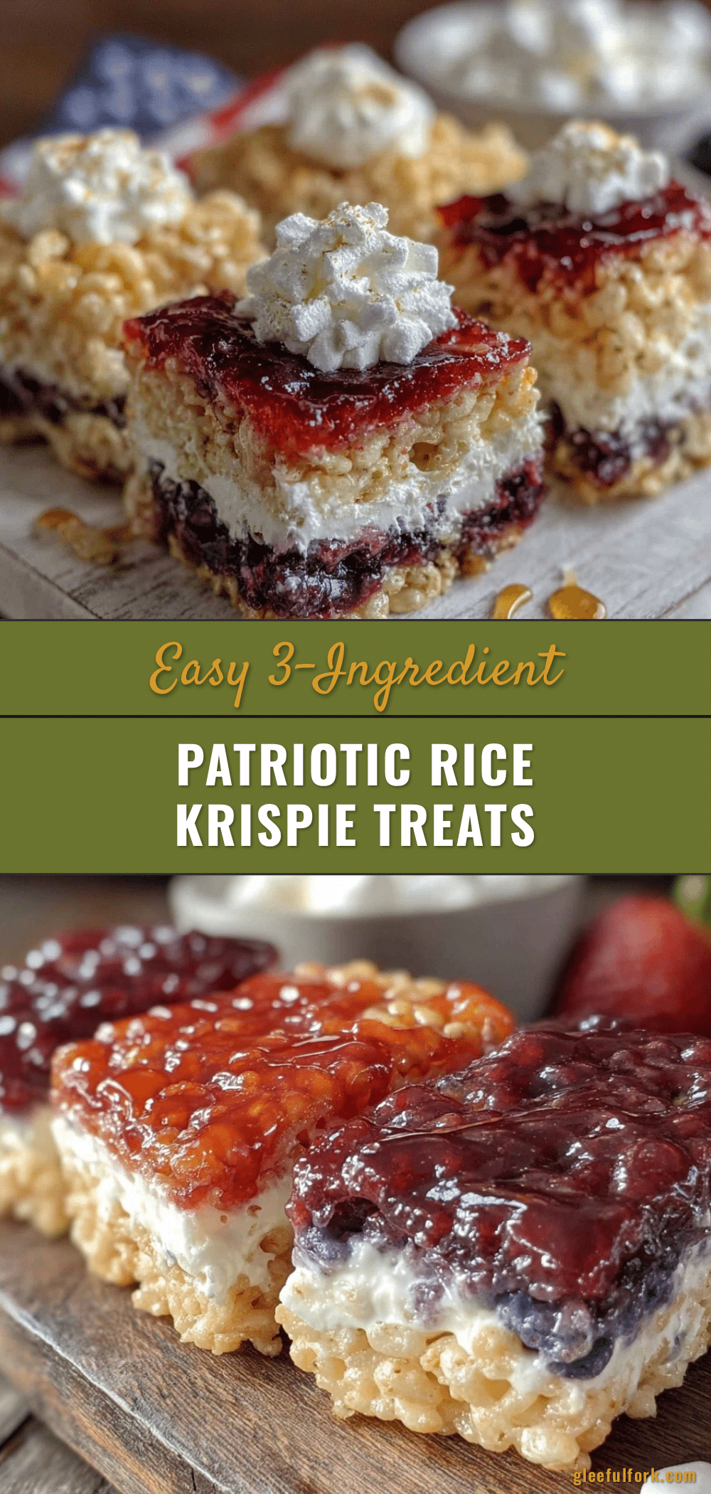 easy patriotic Rice Krispie treats recipe