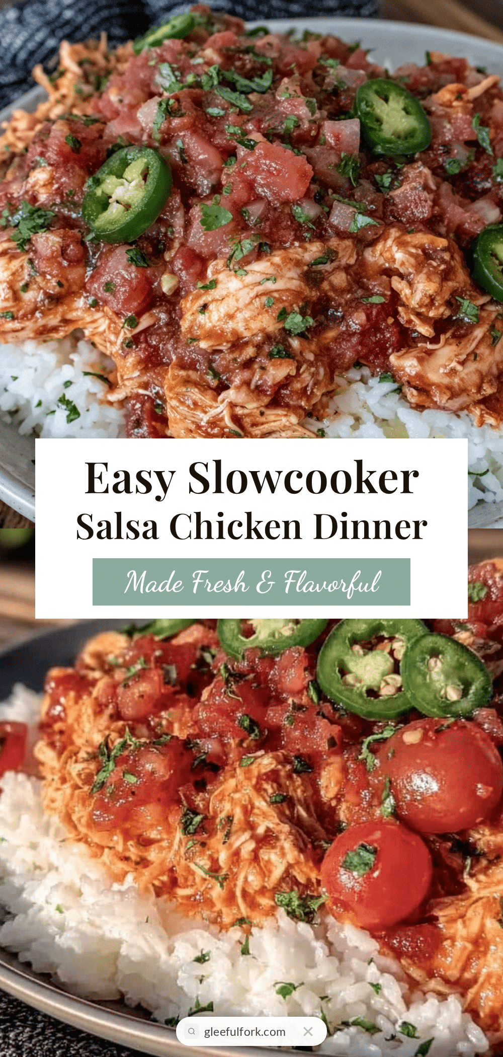 easy slowcooker salsa chicken over rice recipe