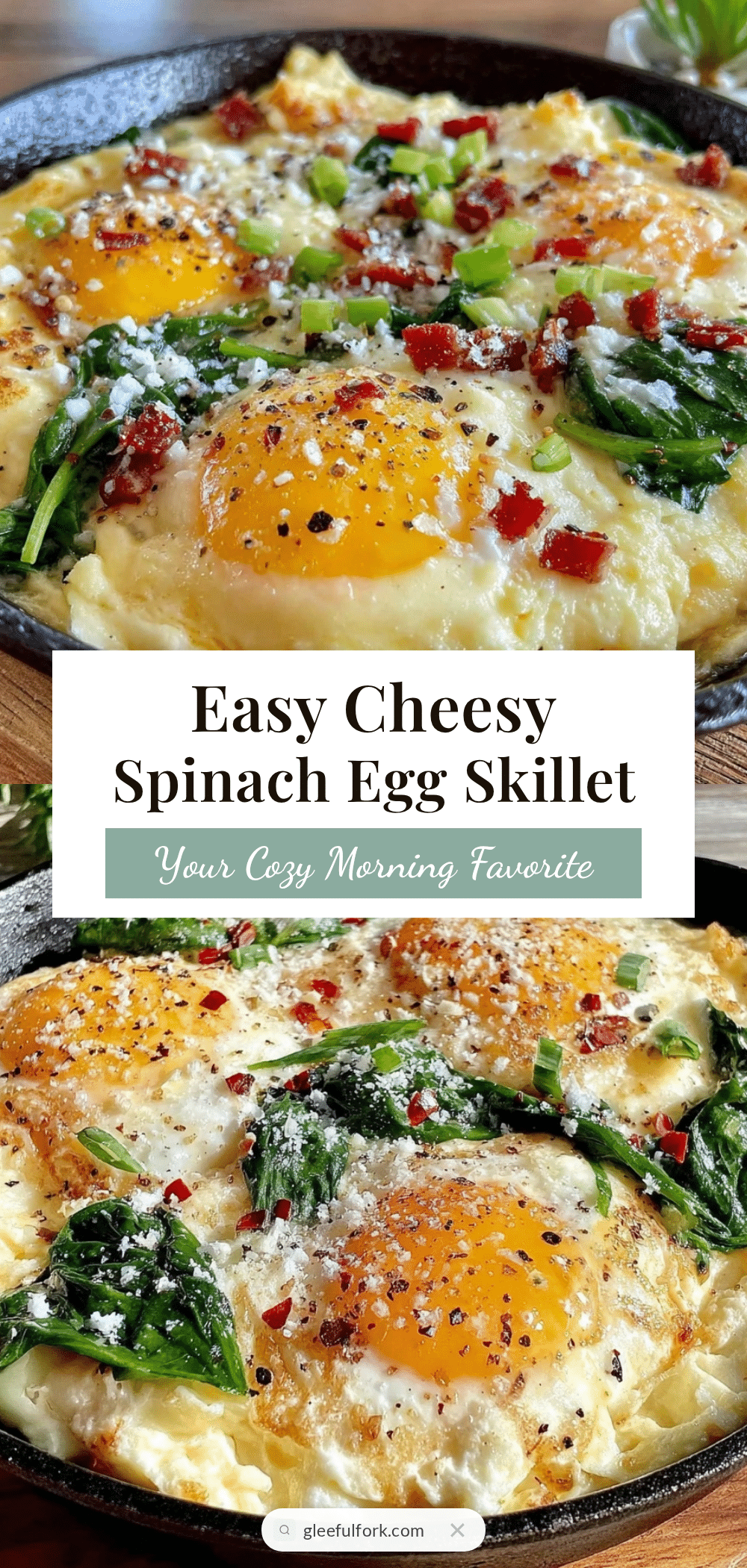 easy spinach egg skillet breakfast recipe