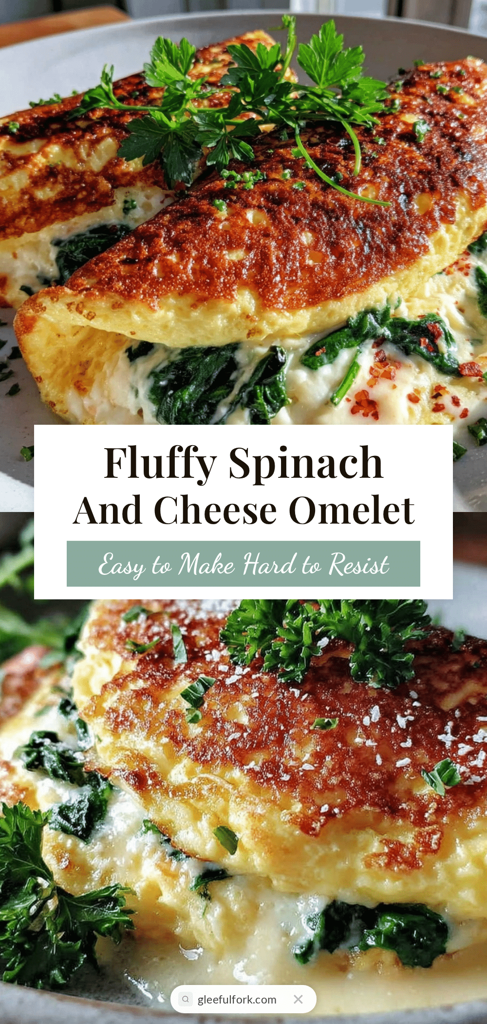 fluffy spinach and cheese omelet recipe