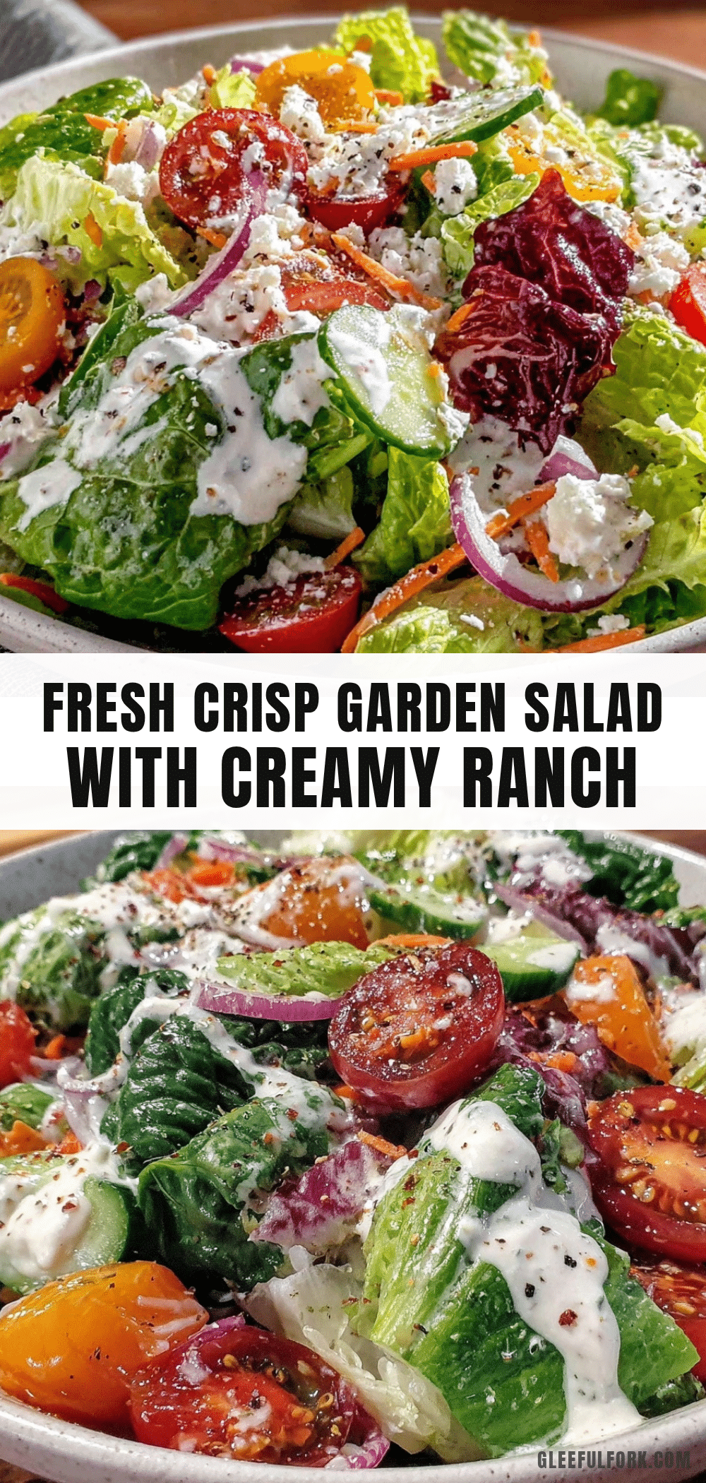 Fresh Garden Salad with Creamy Ranch Dressing recipe