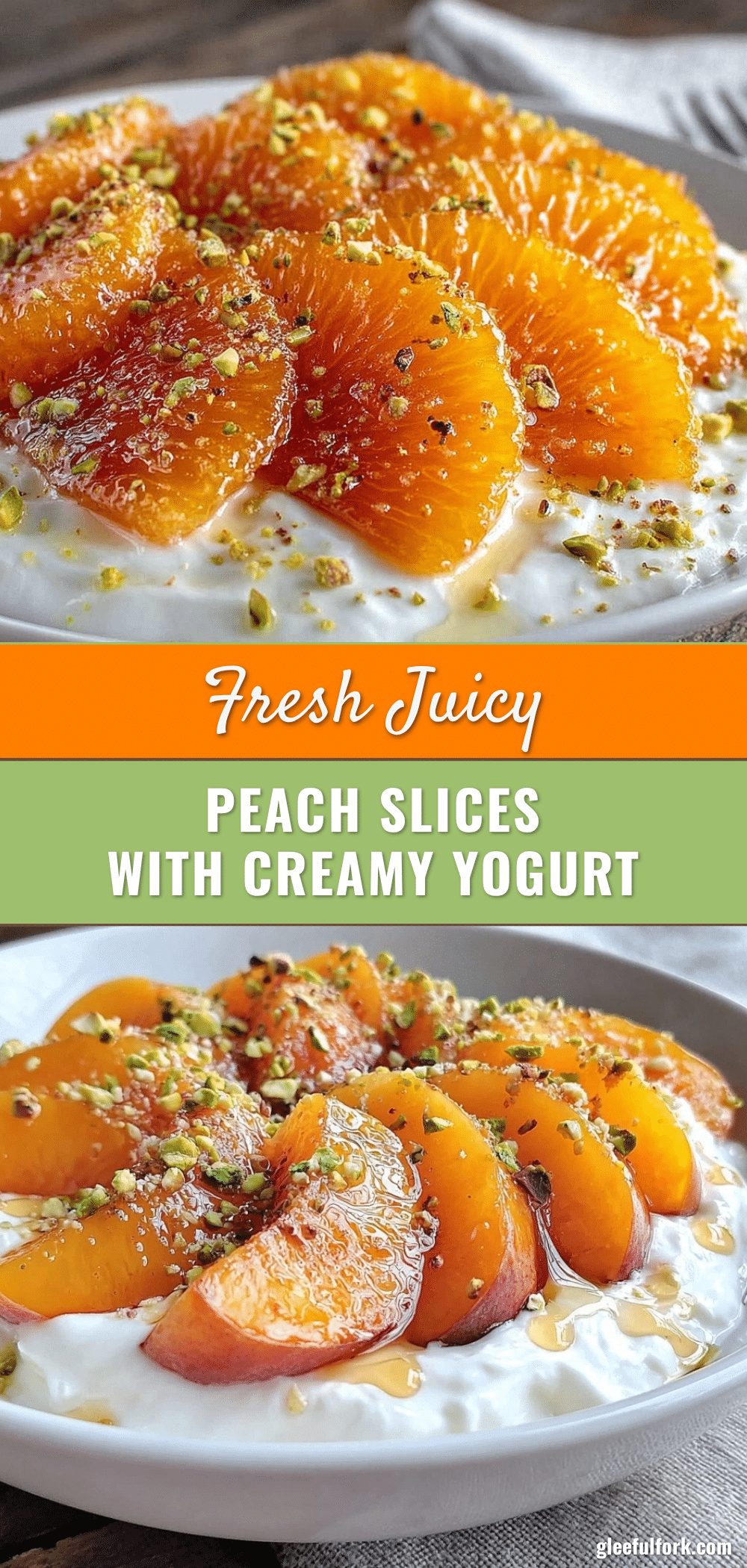 fresh peach slices with creamy yogurt snack recipe