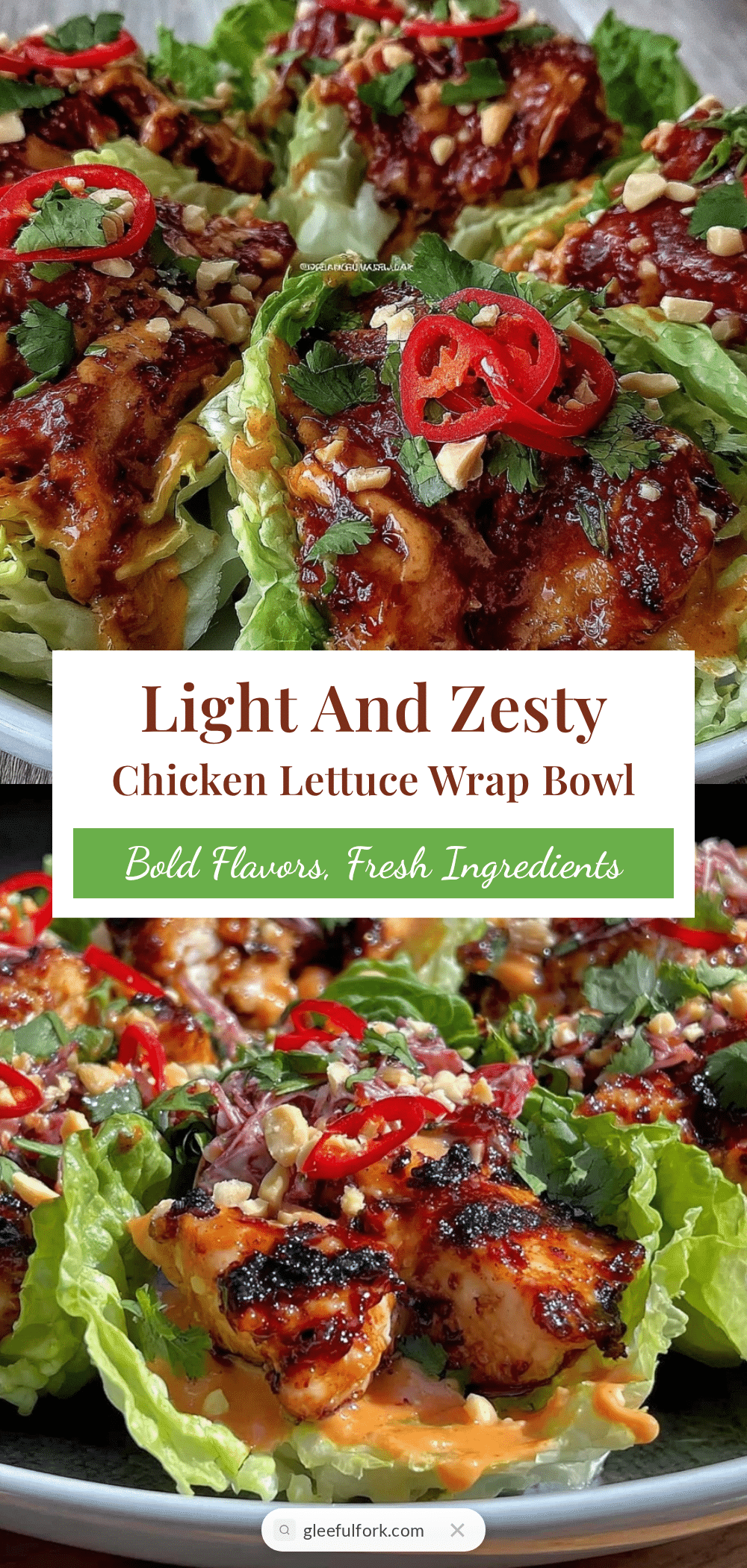 healthy chicken lettuce wrap bowl recipe