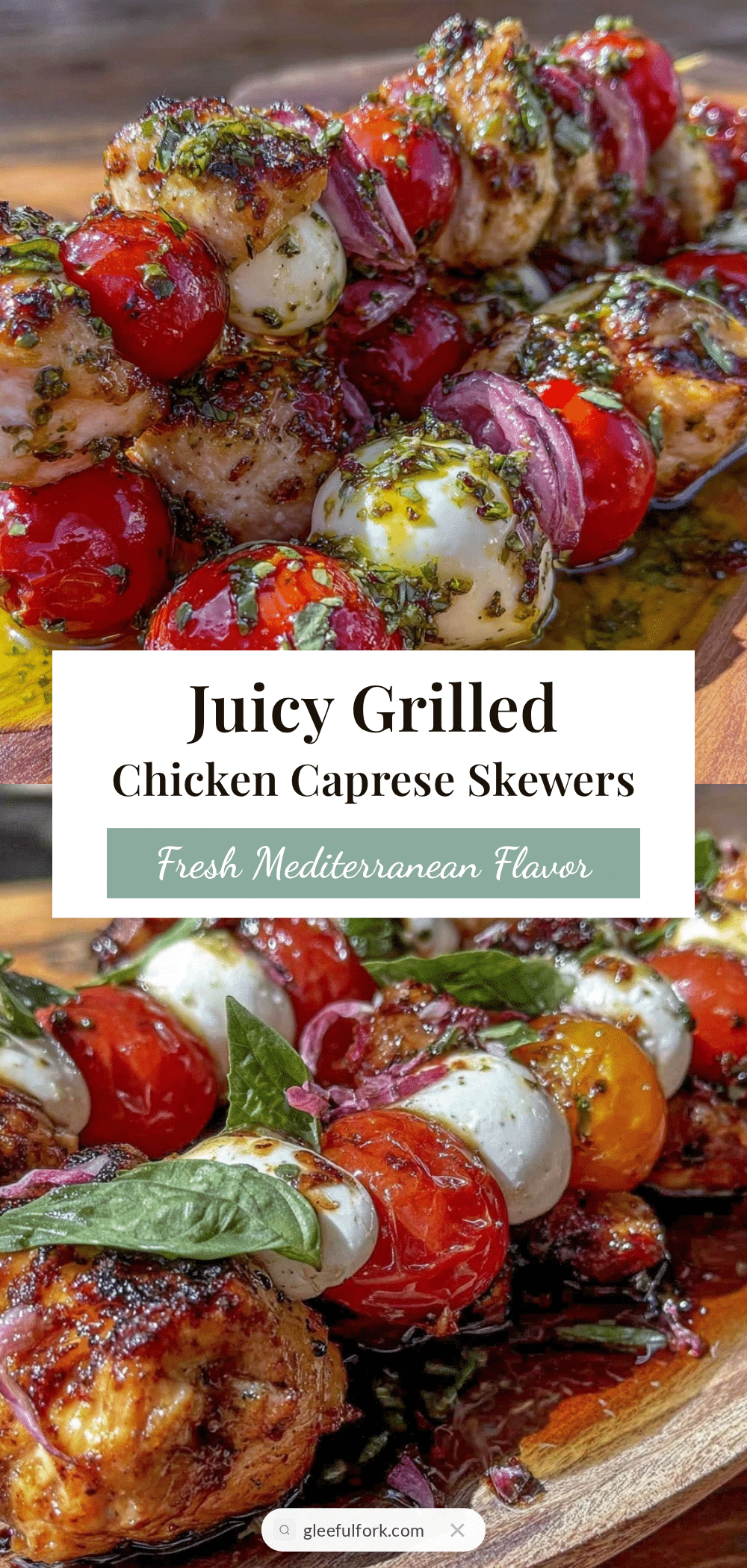 Healthy Grilled Chicken Caprese Skewers recipe