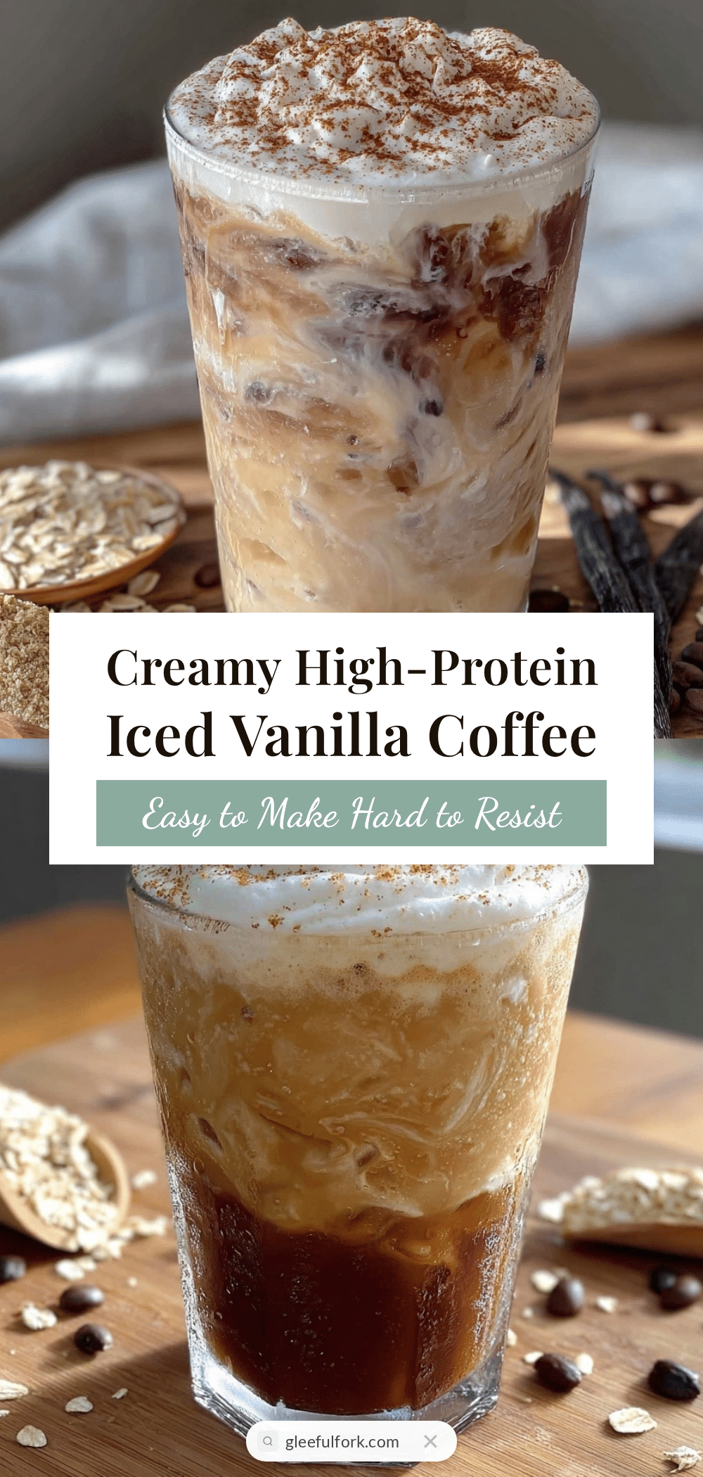 healthy high-protein iced vanilla coffee recipe