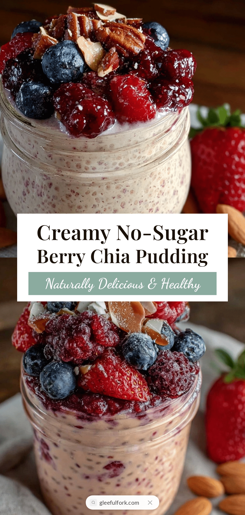 healthy no-added-sugar berry chia seed pudding recipe