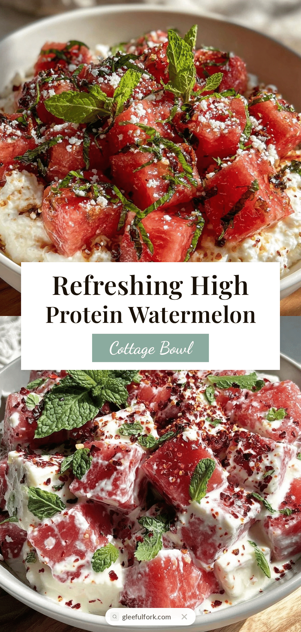 healthy watermelon cottage cheese bowl recipe