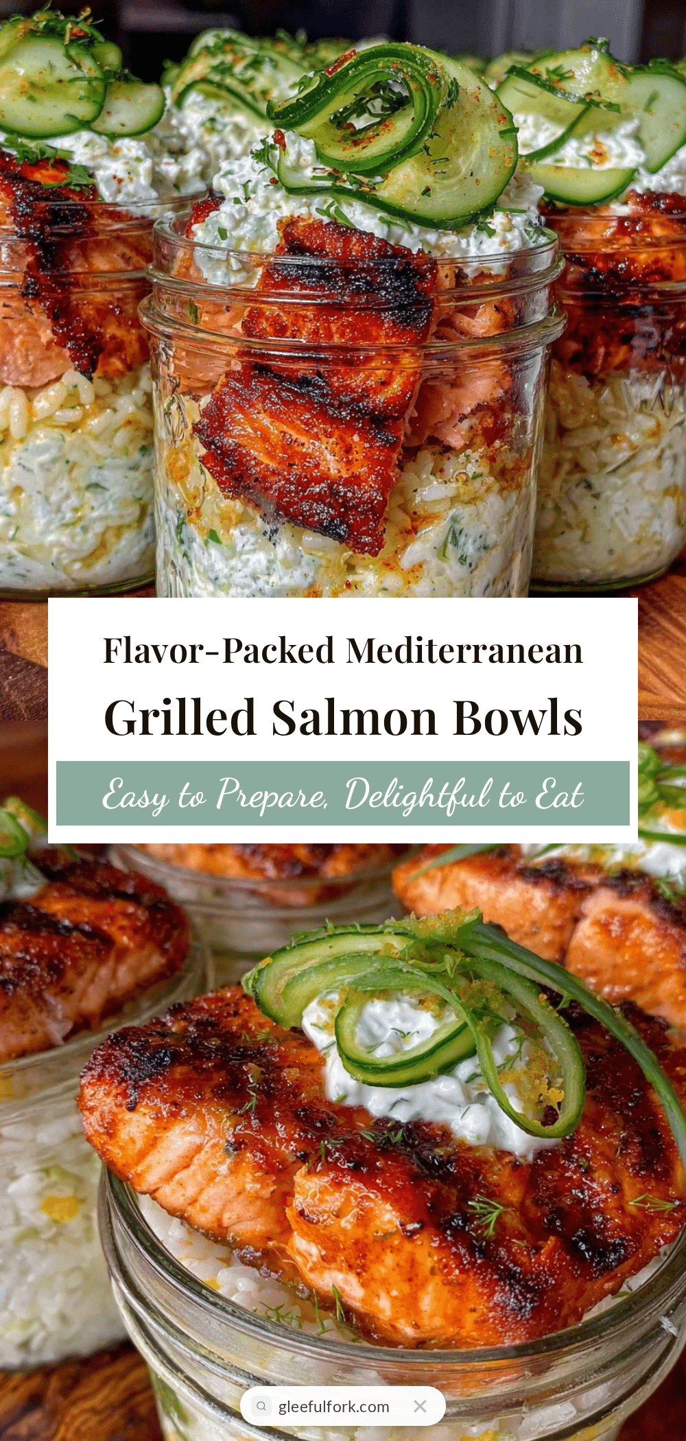Mediterranean grilled salmon meal prep bowls recipe