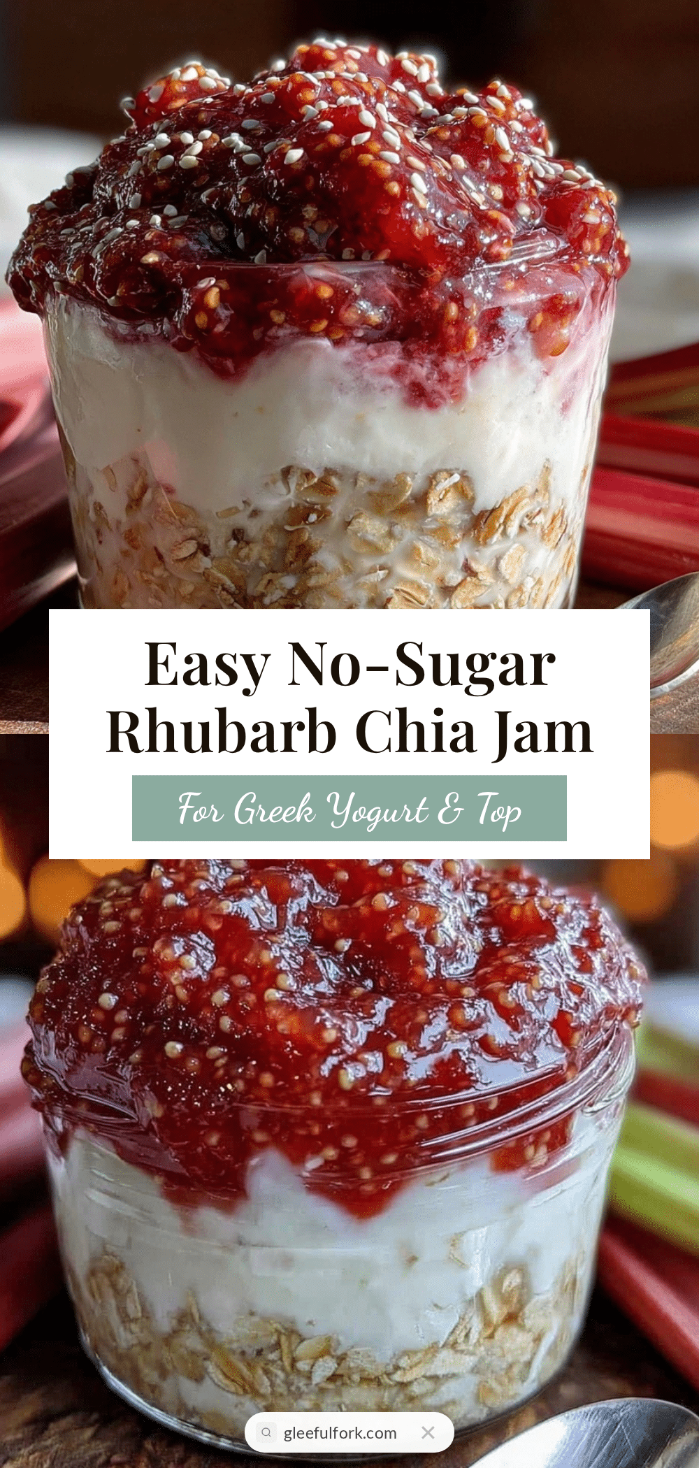 no-added-sugar rhubarb chia jam recipe