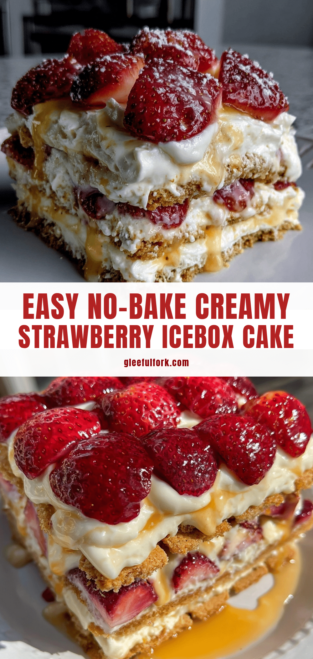 no bake strawberry icebox cake recipe