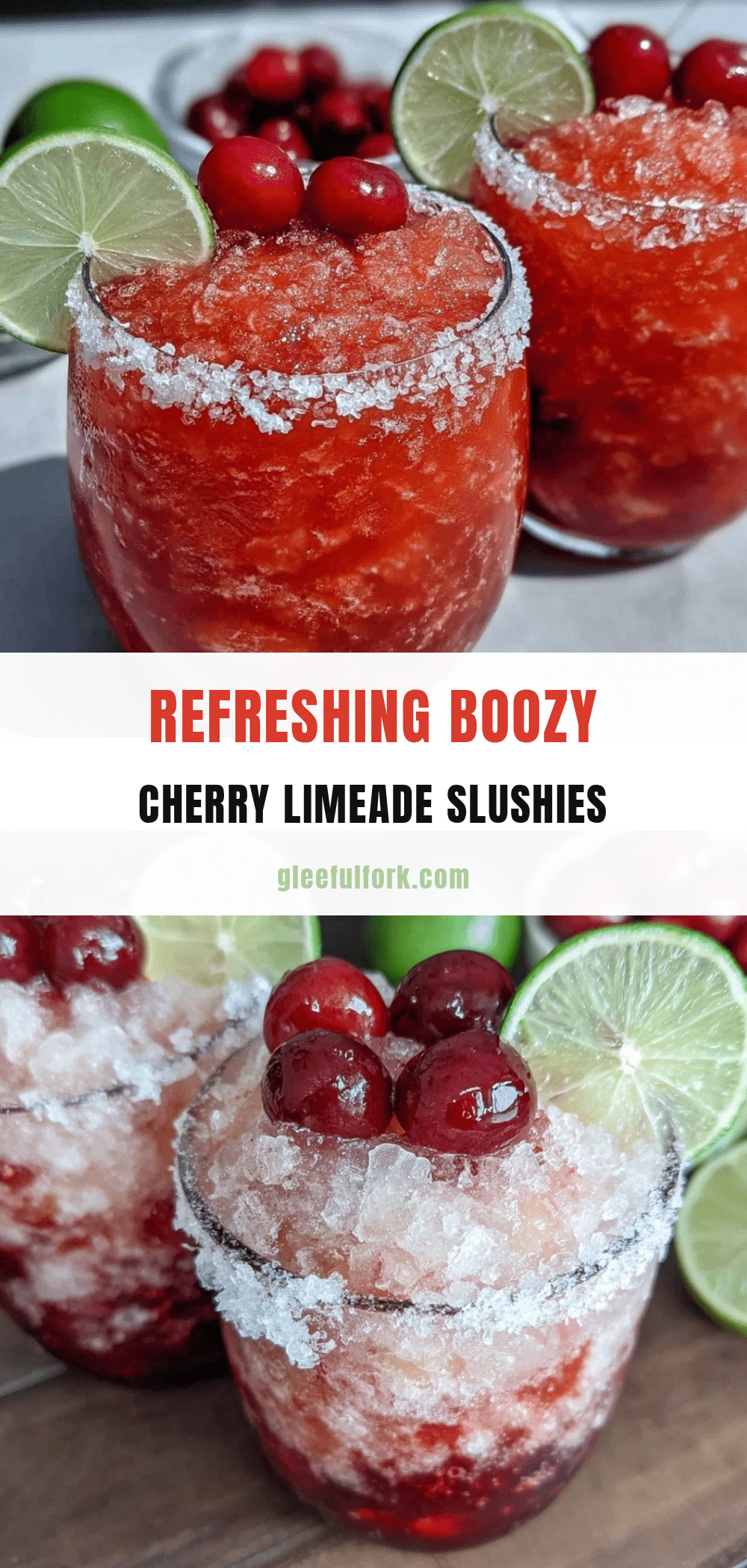 boozy cherry limeade slushies recipe