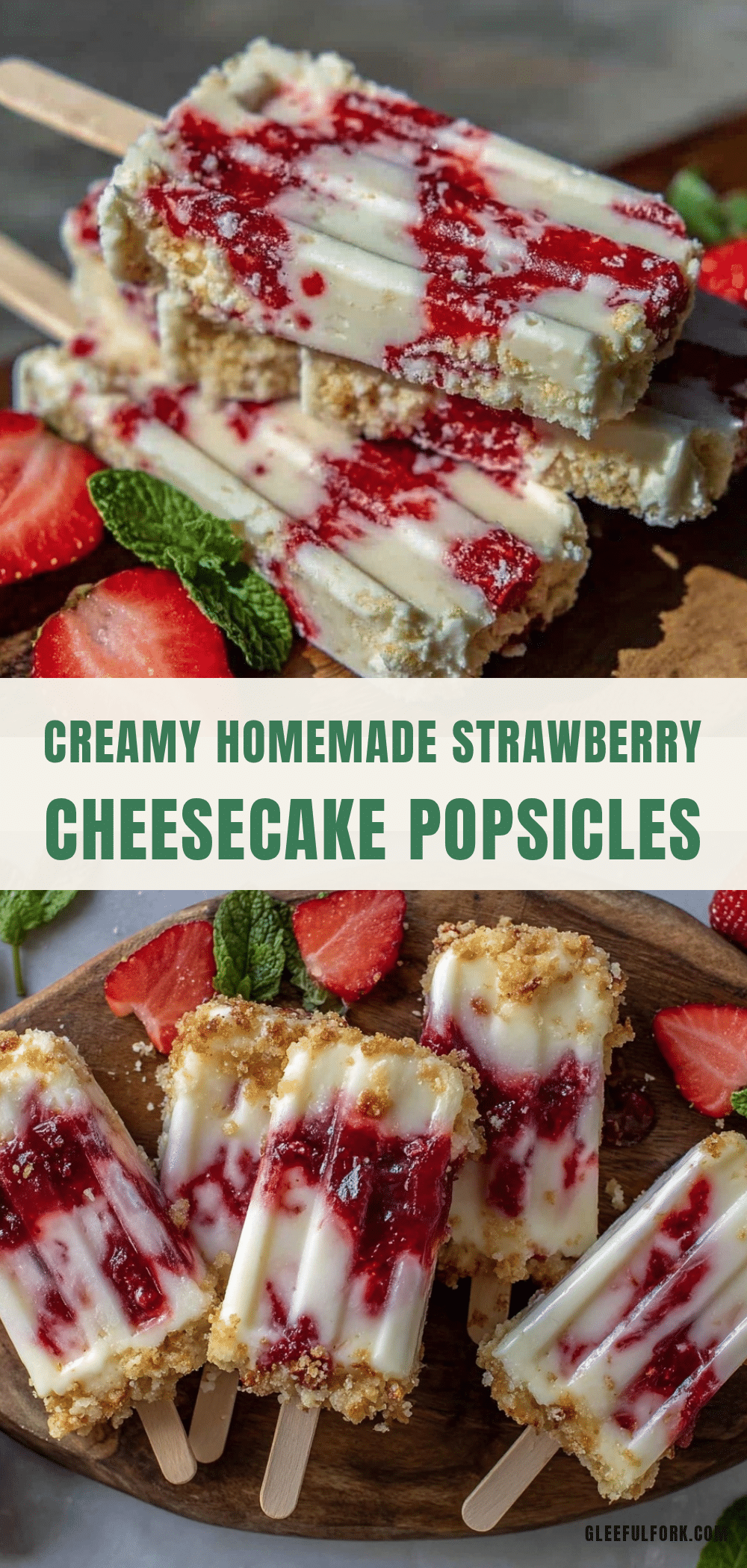 creamy homemade strawberry cheesecake popsicles recipe
