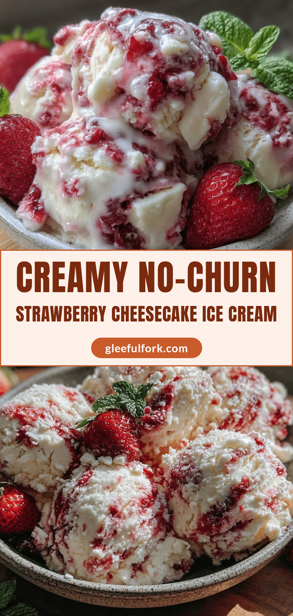 creamy strawberry cheesecake ice cream no-churn recipe