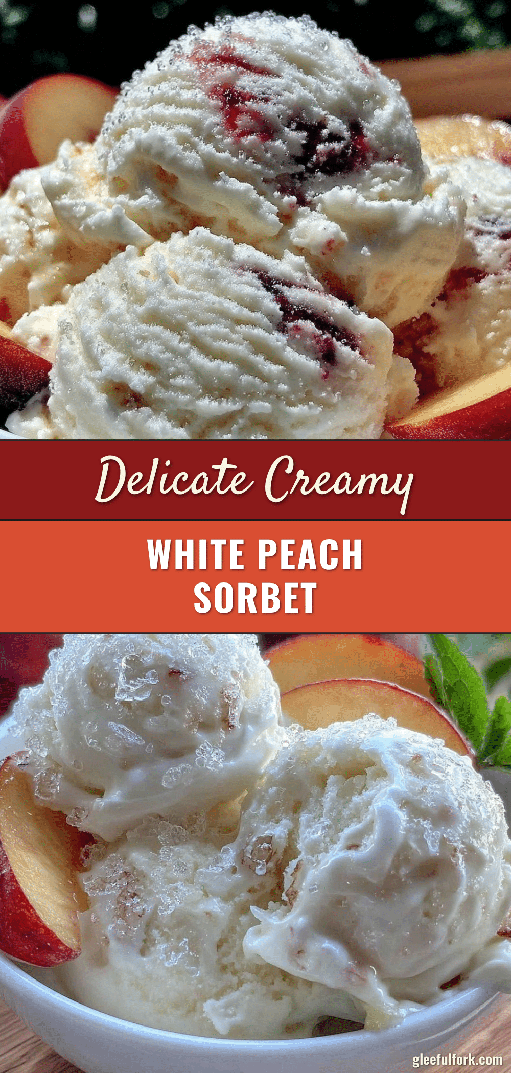 creamy white peach sorbet recipe