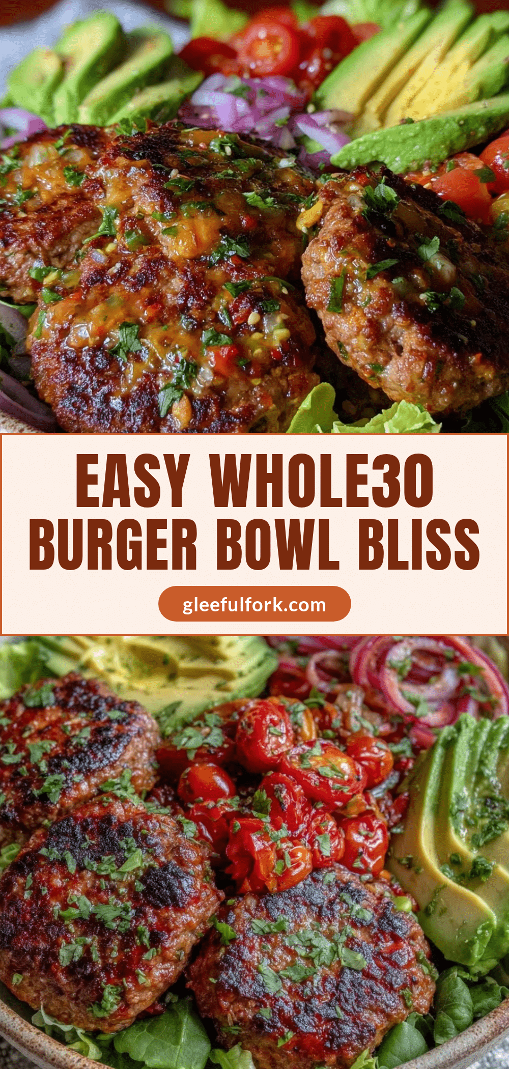 Healthy Whole30 Compliant Burger Bowl recipe