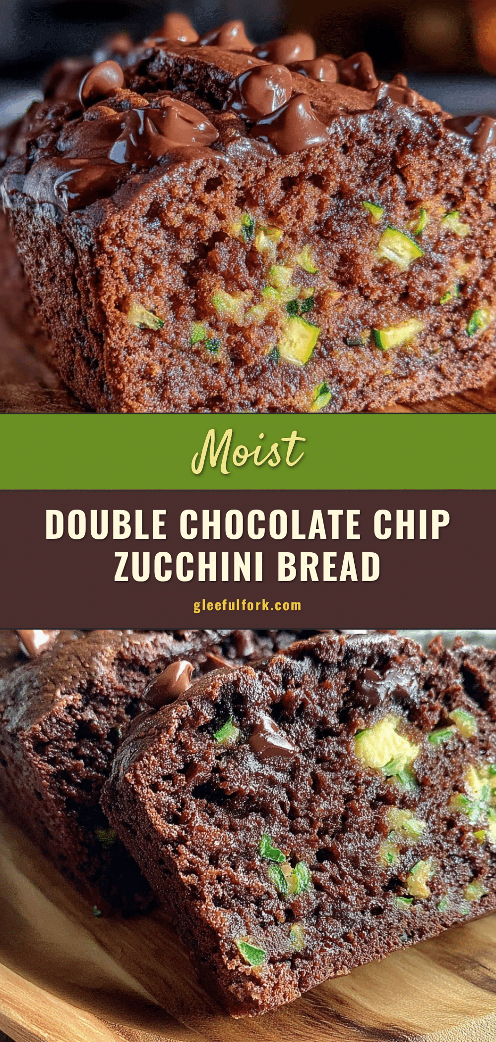 moist double chocolate chip zucchini bread recipe