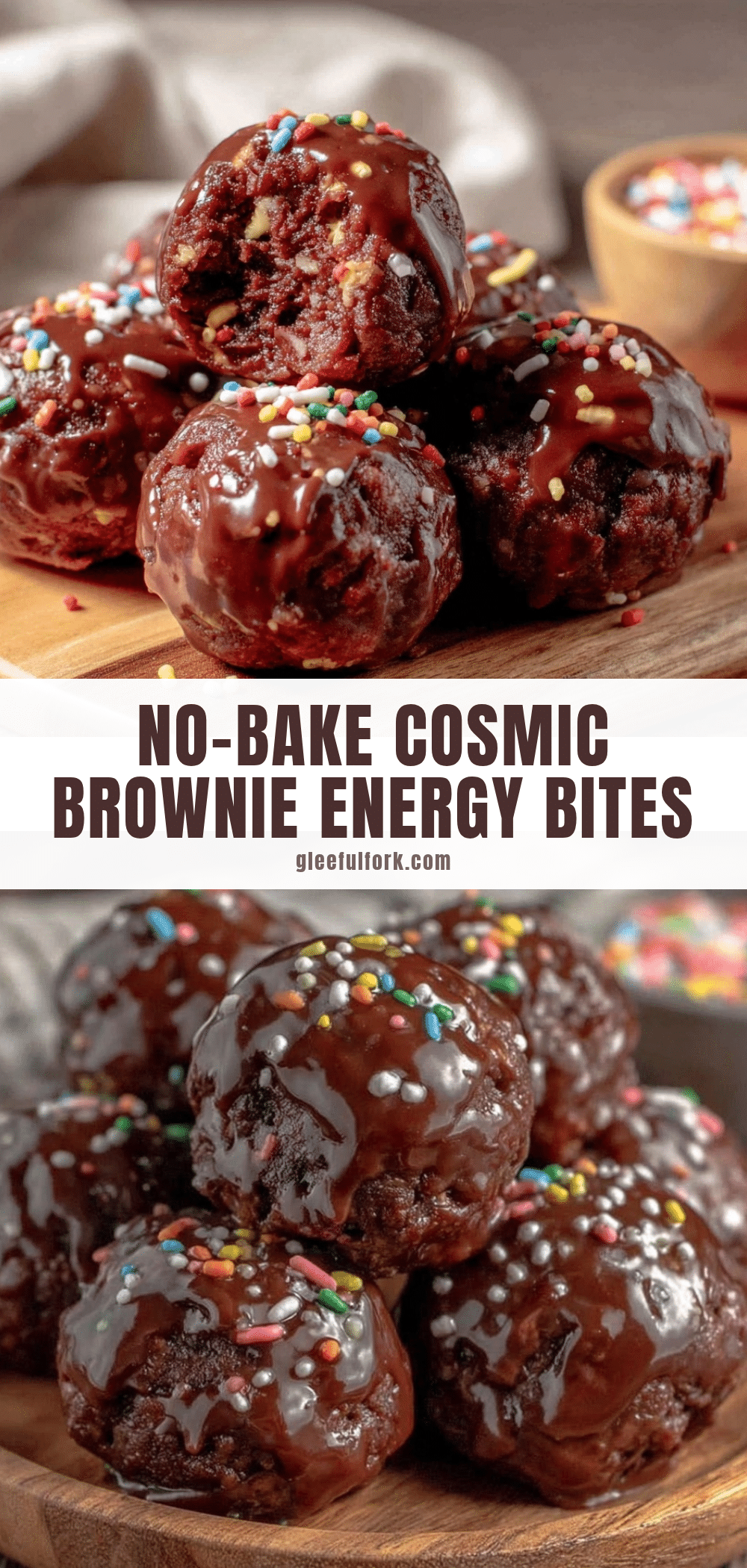 no bake cosmic brownie energy bites recipe
