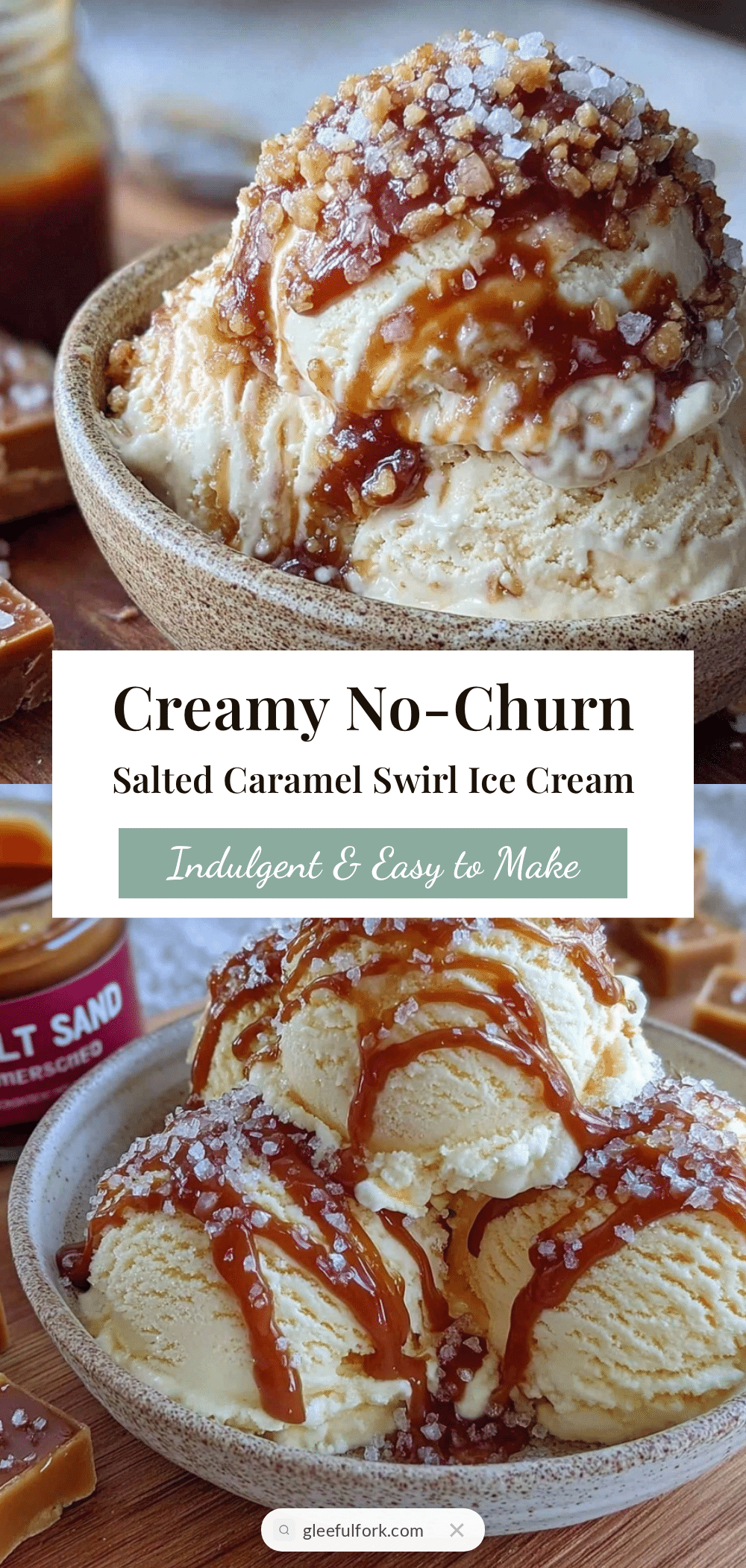 no-churn salted caramel swirl ice cream recipe