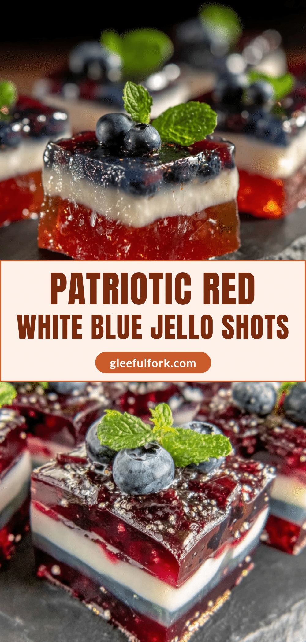red white and blue layered jello shots recipe