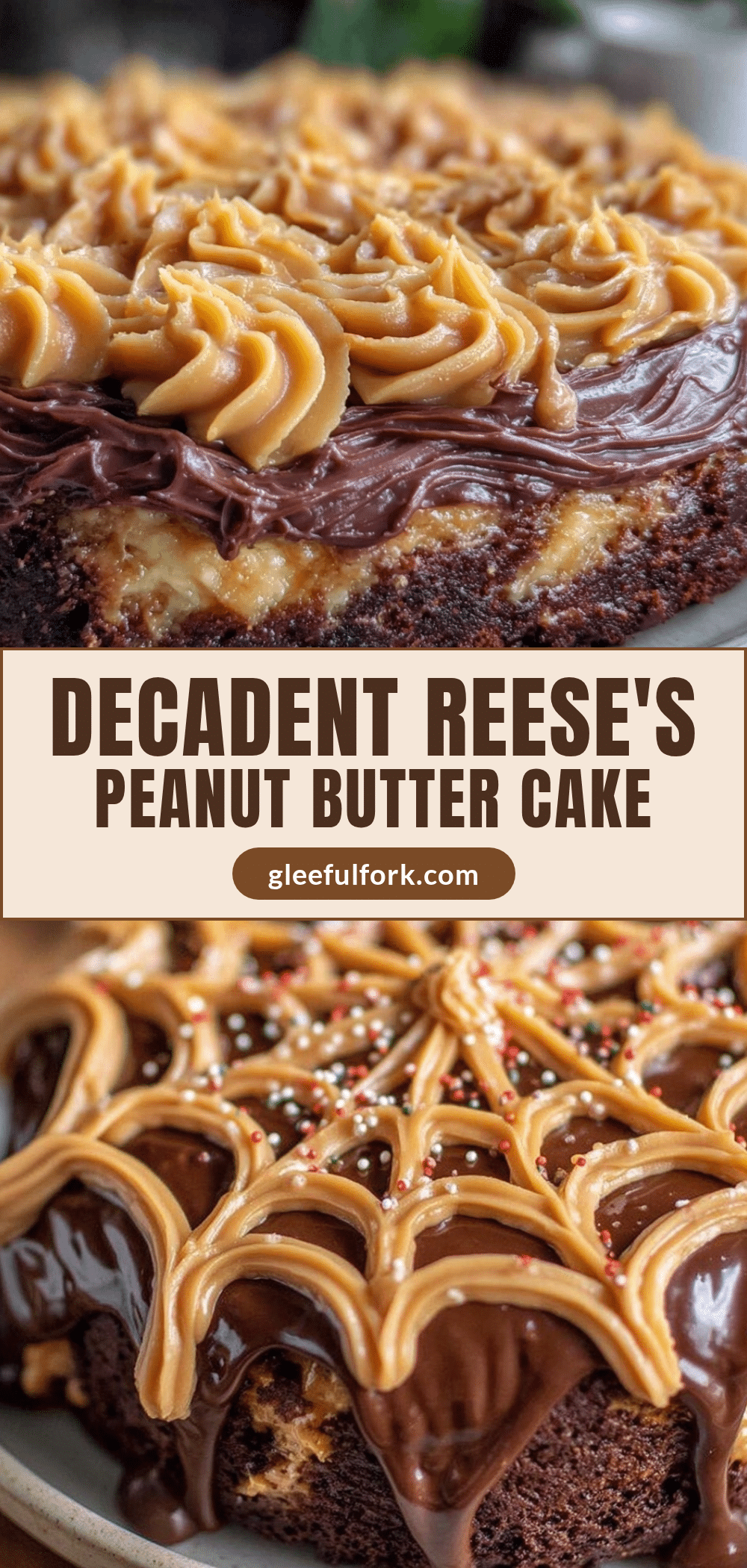 Reeses Peanut Butter Spider Web Cake recipe