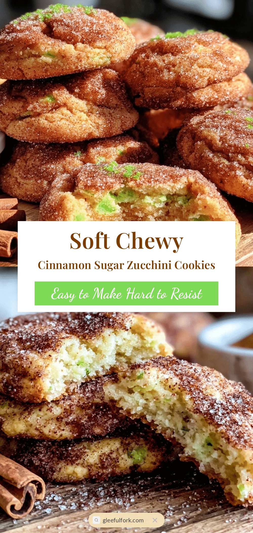 soft chewy cinnamon sugar zucchini cookies recipe