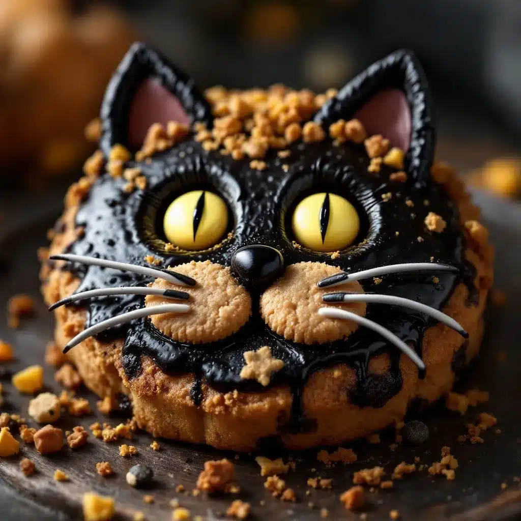 black cat halloween cookie cake preparation steps