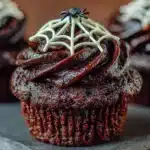 black velvet Halloween cupcakes - featured image