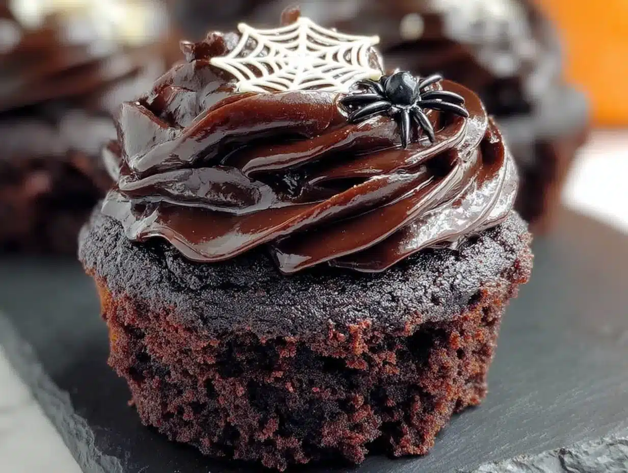 black velvet Halloween cupcakes preparation steps