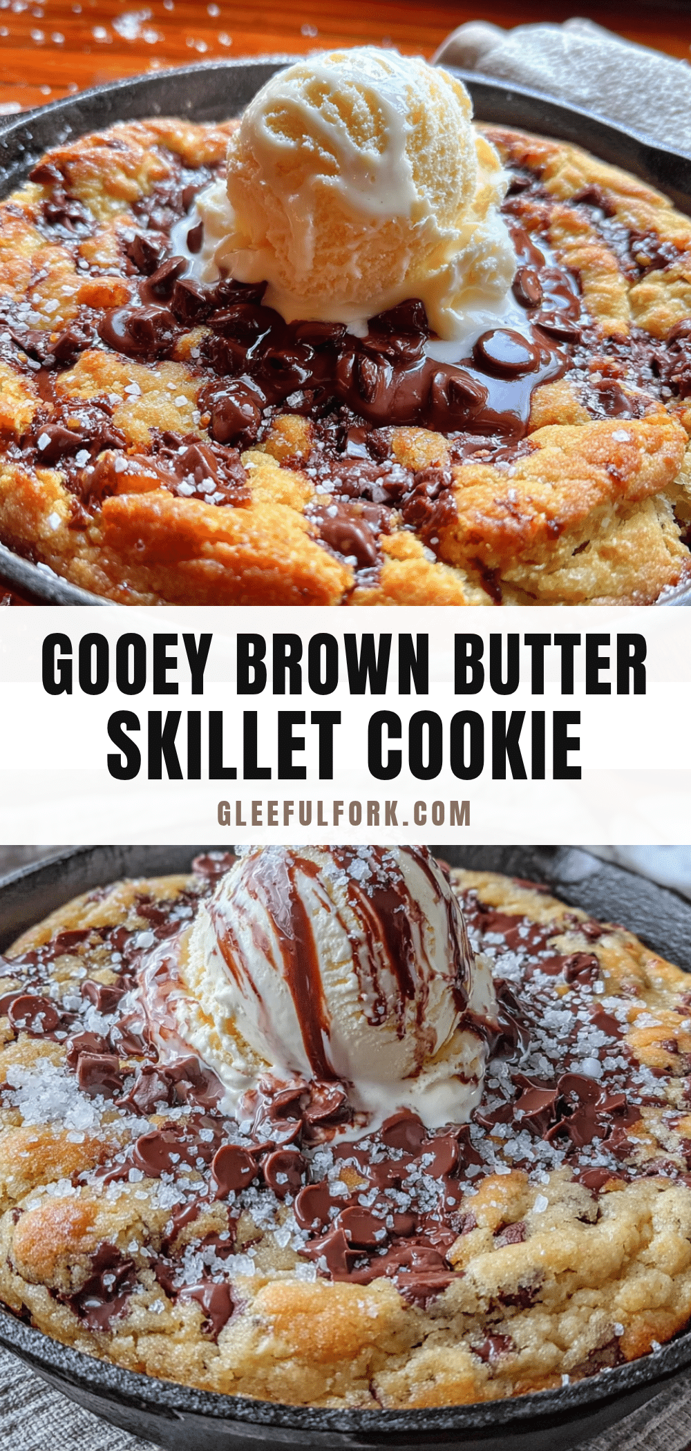 brown butter chocolate chip skillet cookie recipe