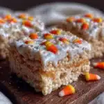 candy corn rice krispie treats - featured image