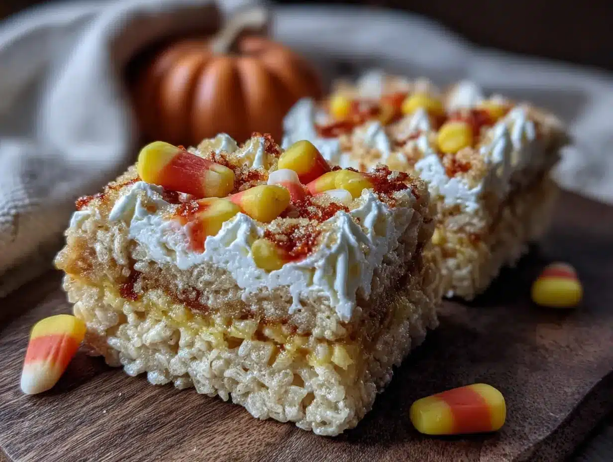 candy corn rice krispie treats preparation steps