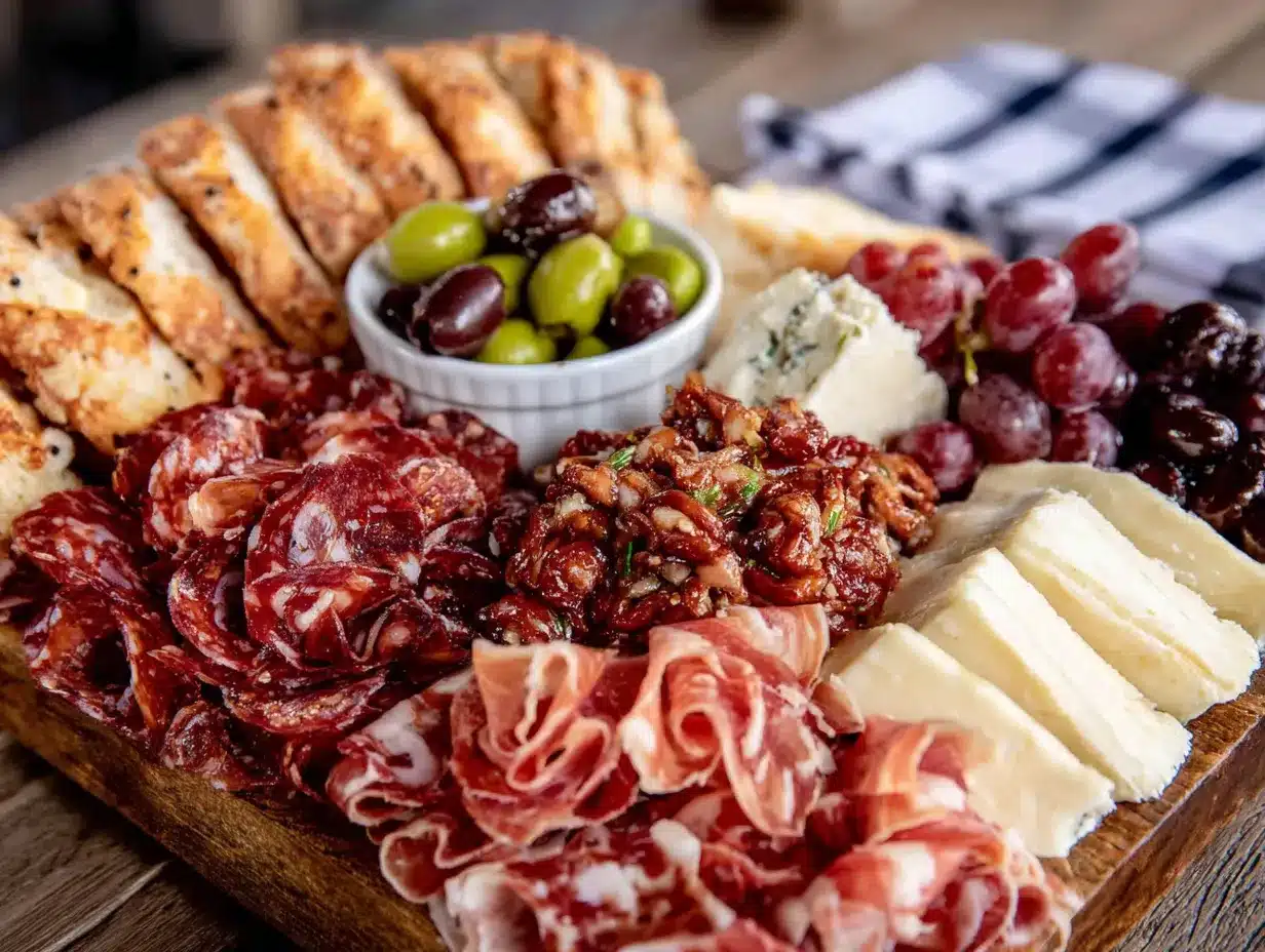 charcuterie board for two preparation steps
