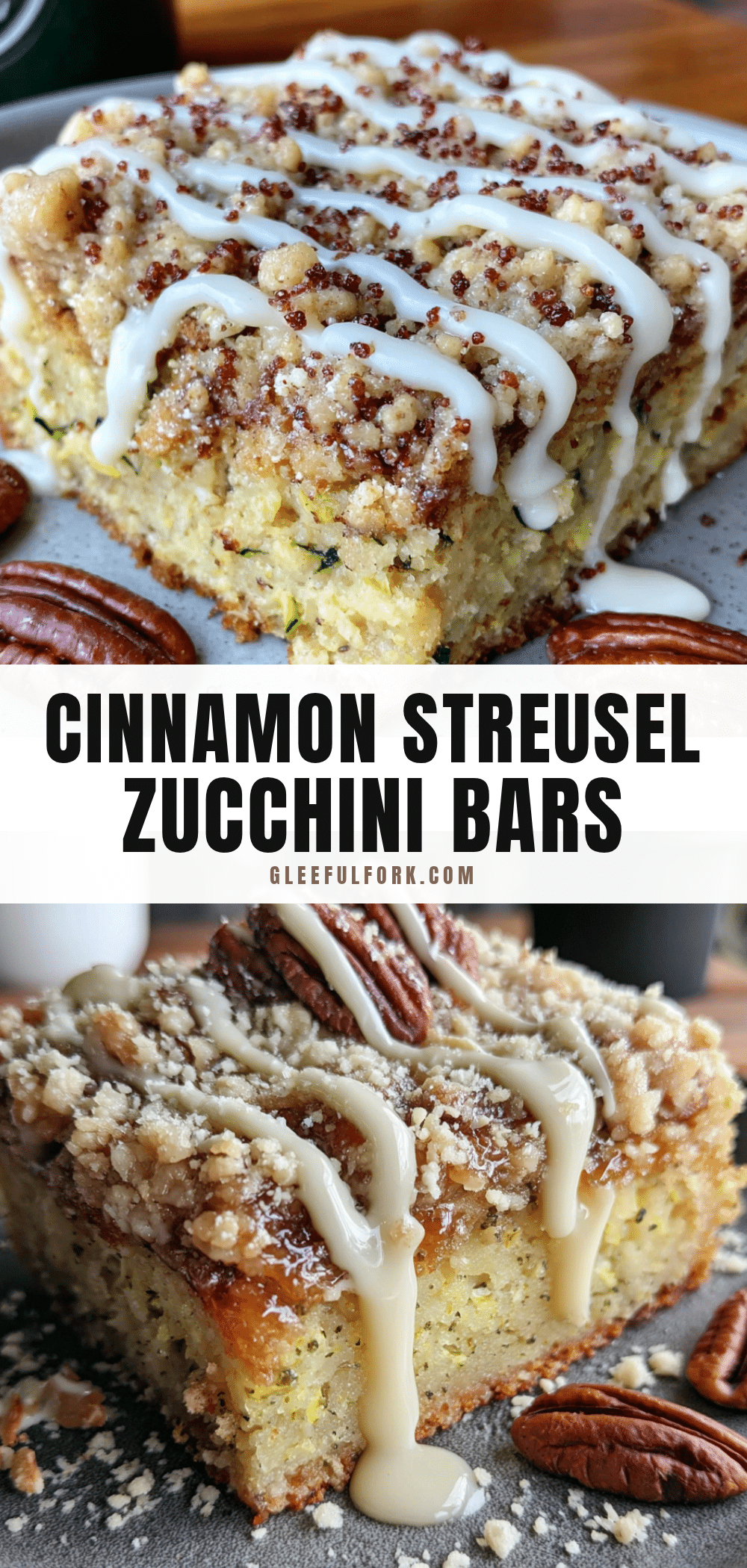 cinnamon streusel zucchini bars recipe