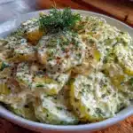 creamy cucumber salad with dill - featured image