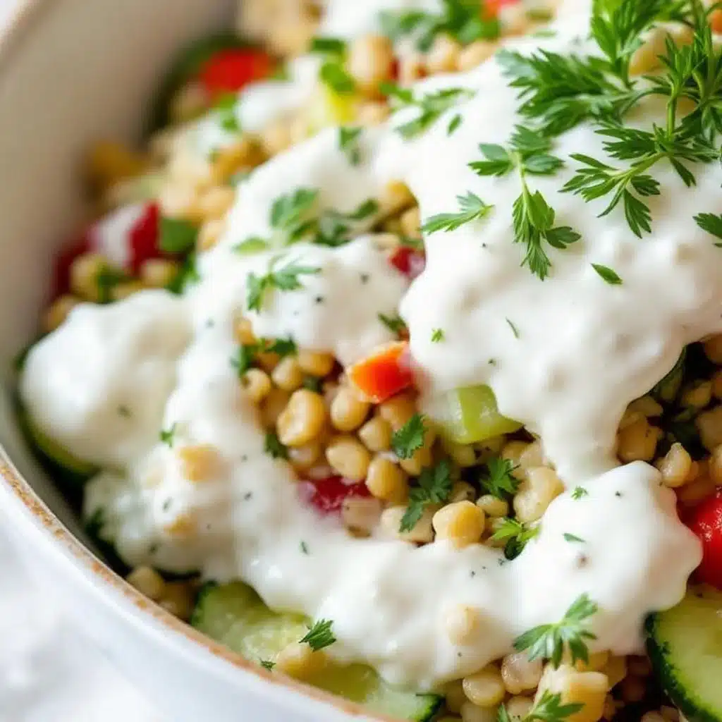 creamy cucumber salad with dill and sour cream - featured image
