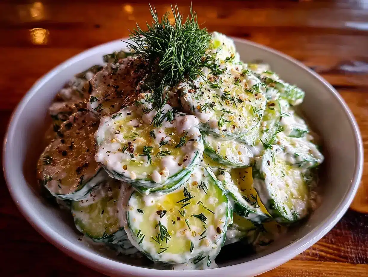 creamy cucumber salad with dill preparation steps